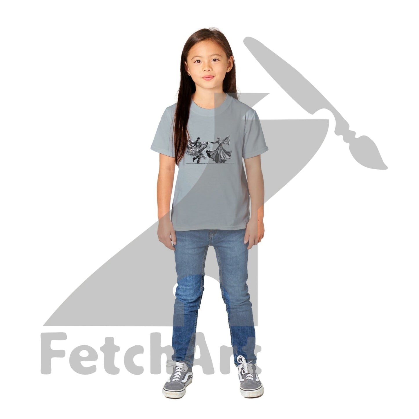 Classic Kids Crewneck T-shirt-Women-Freedom Dance - Fetch Art