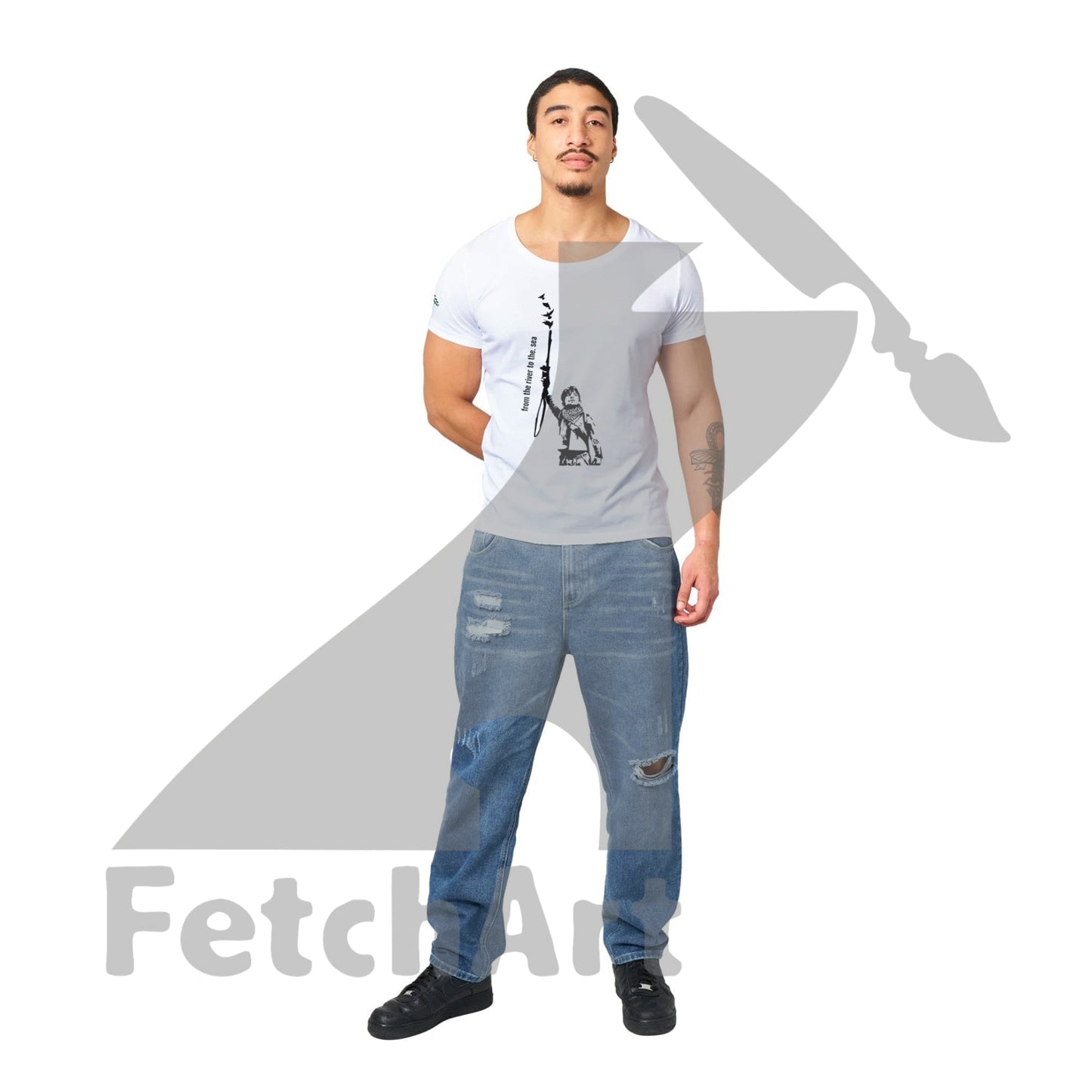Organic Unisex Crewneck T-shirt-Peace it - Fetch Art