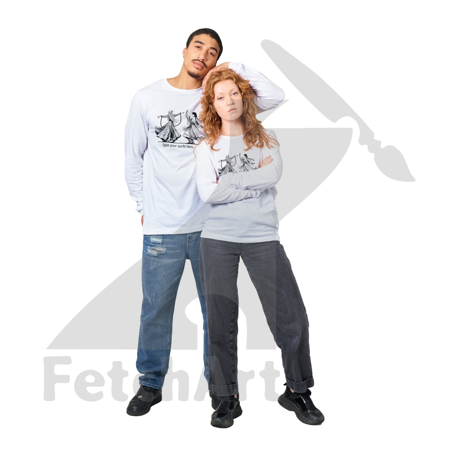 Premium Unisex Longsleeve T-Shirt-Freedom Dance-Add Personalized Layer + Print Material