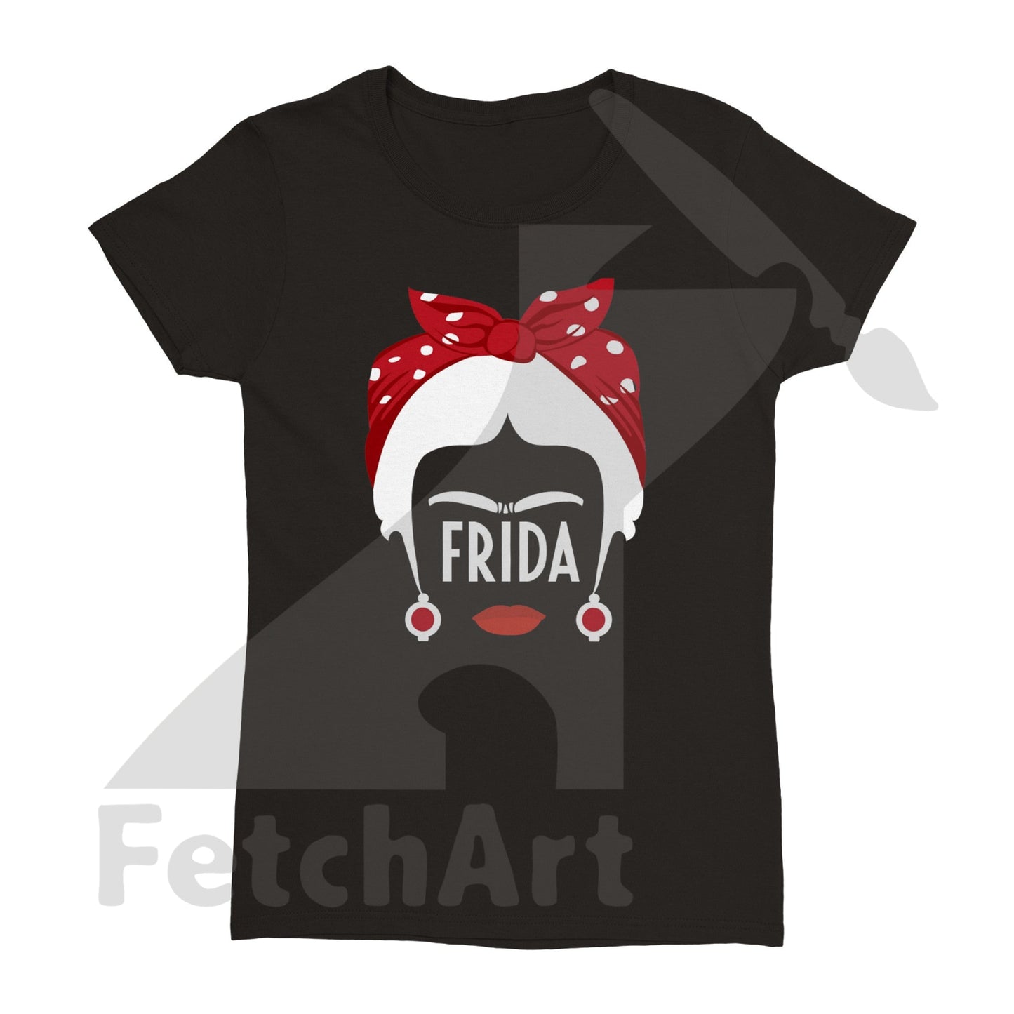 Heavyweight Women's Crewneck T-shirt - Authentic Frida Kahlo Design - Fetch Art