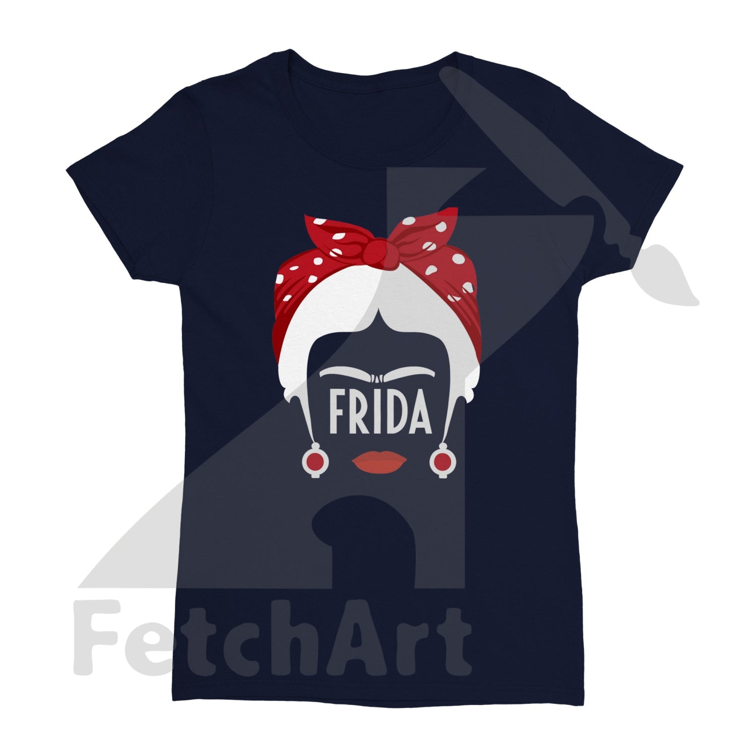 Heavyweight Women's Crewneck T-shirt - Authentic Frida Kahlo Design - Fetch Art