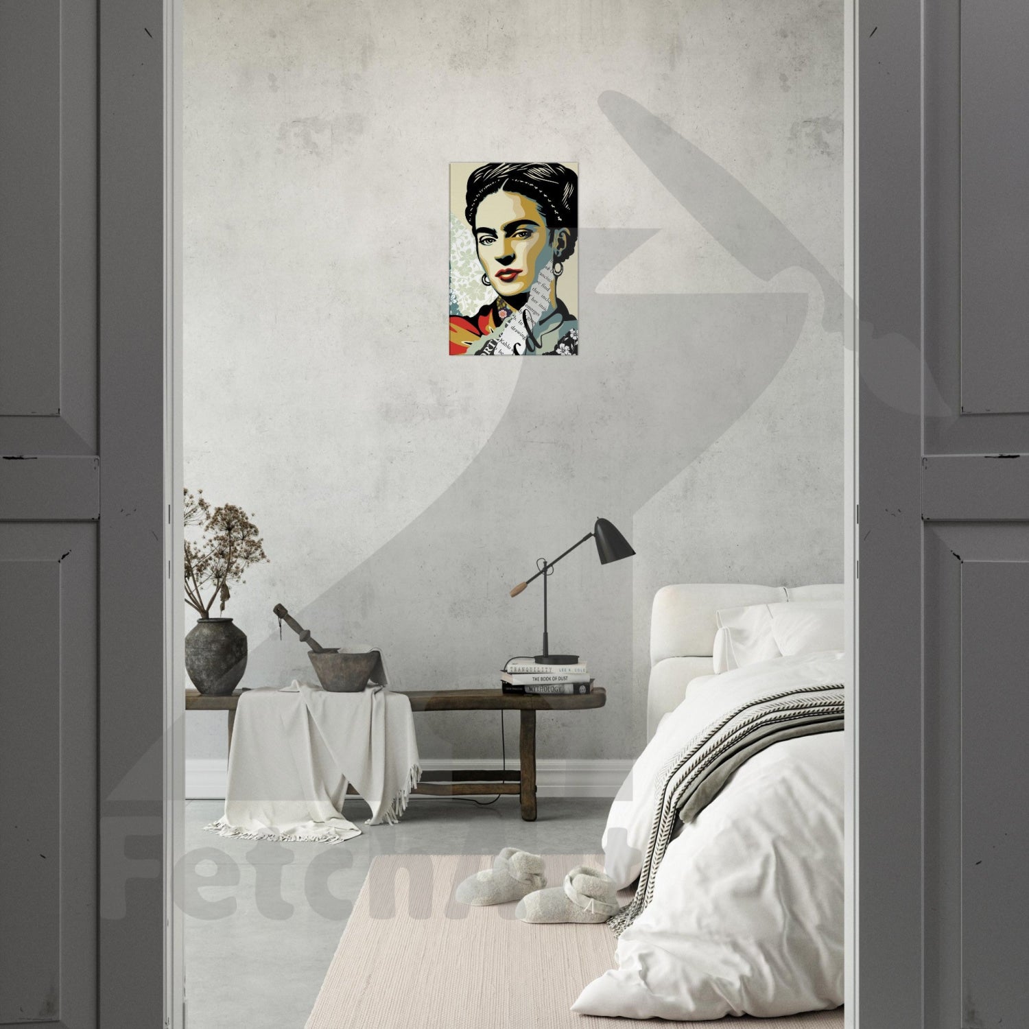 Canvas-Viva La Frida-Portrait-Collage Style - Fetch Art