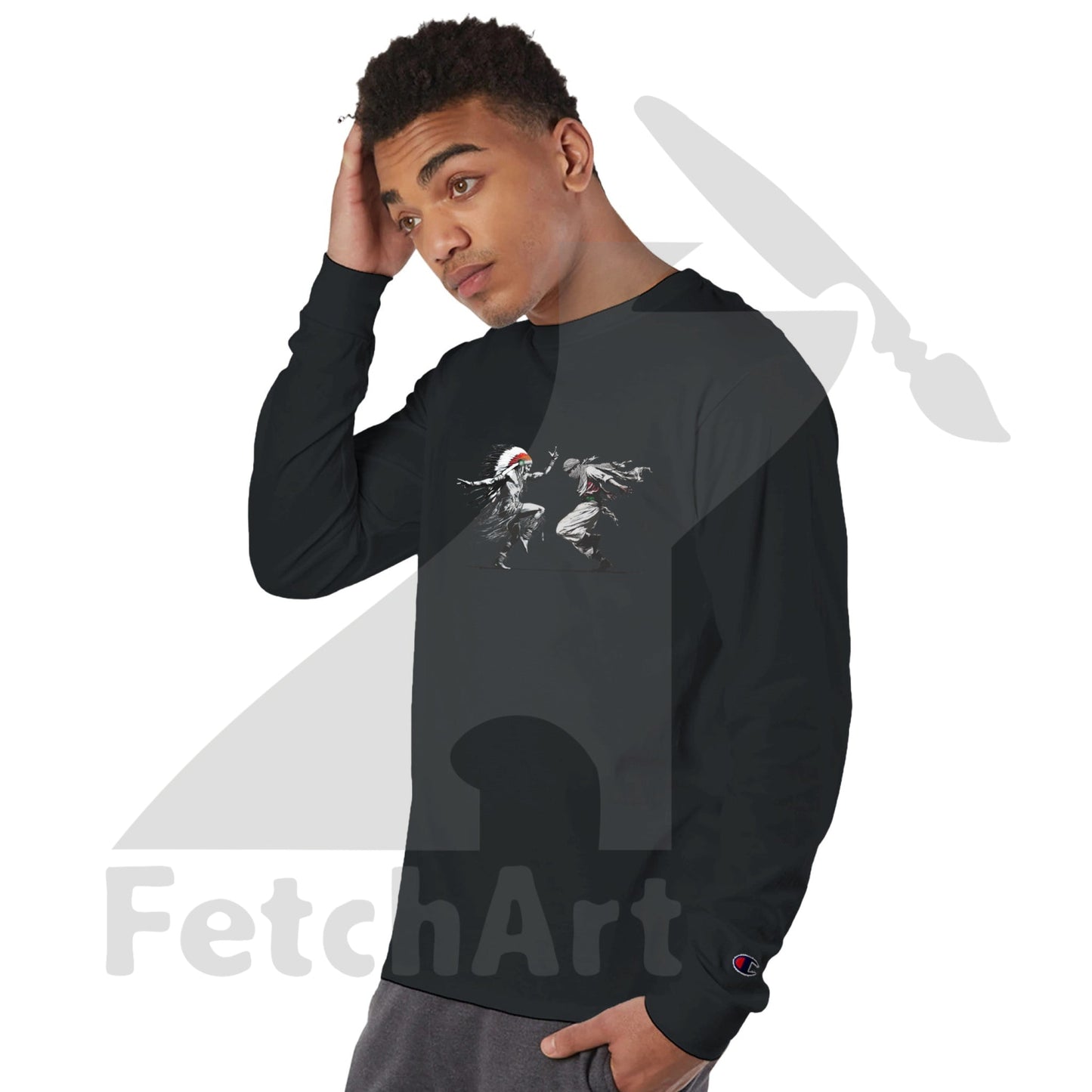Champion Freedom Dance men’s long‑sleeve tee worn as wearable protest art