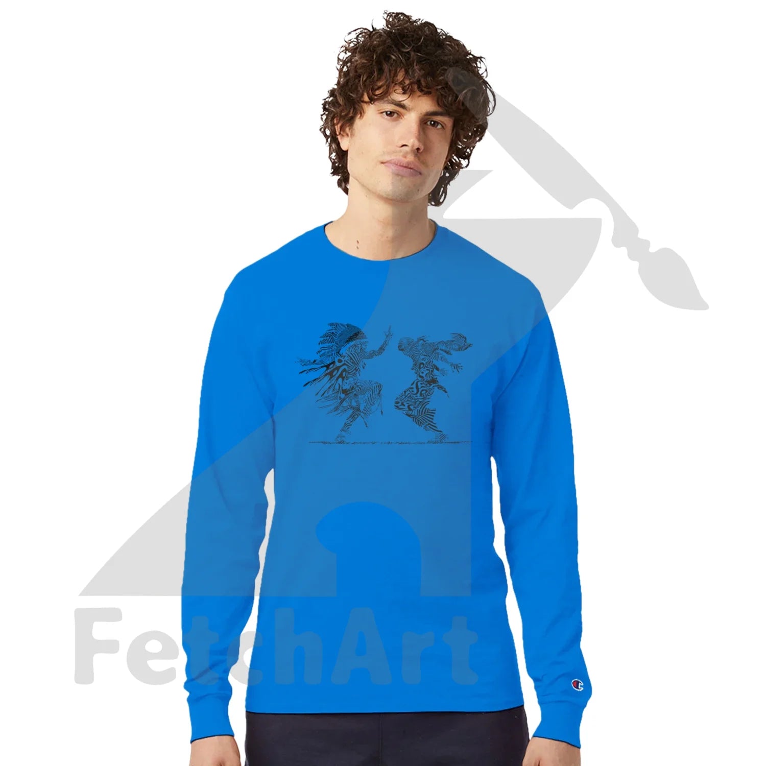 Men’s Champion long-sleeve worn as wearable protest art