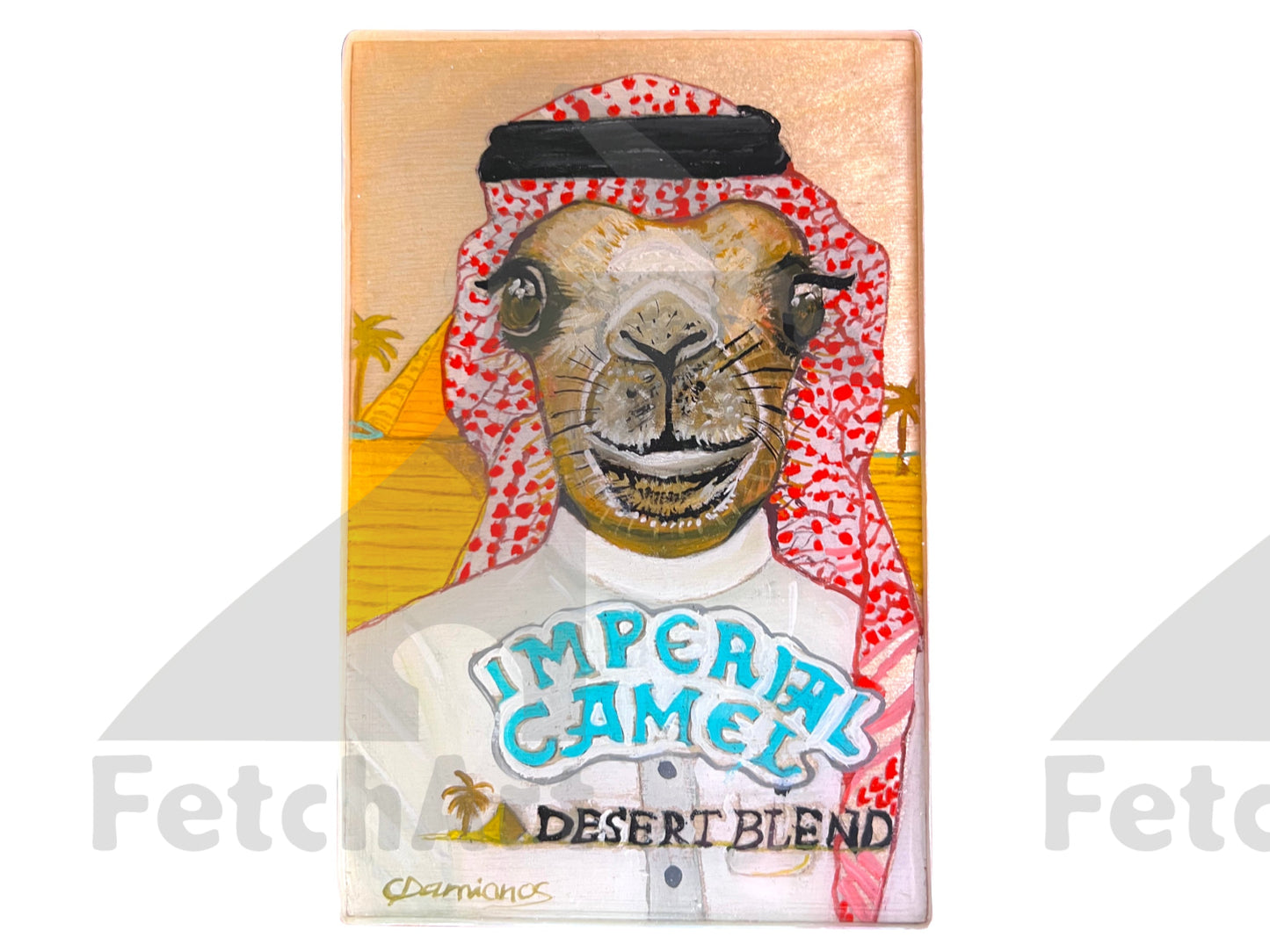Original Camel Acrylic Paintings on Wood: Whimsical Animal Portraits - Charming Home Decor