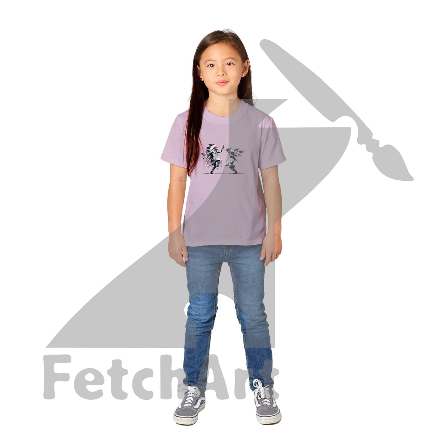 Classic Kids Crewneck T-shirt-Men-Freedom Dance - Fetch Art