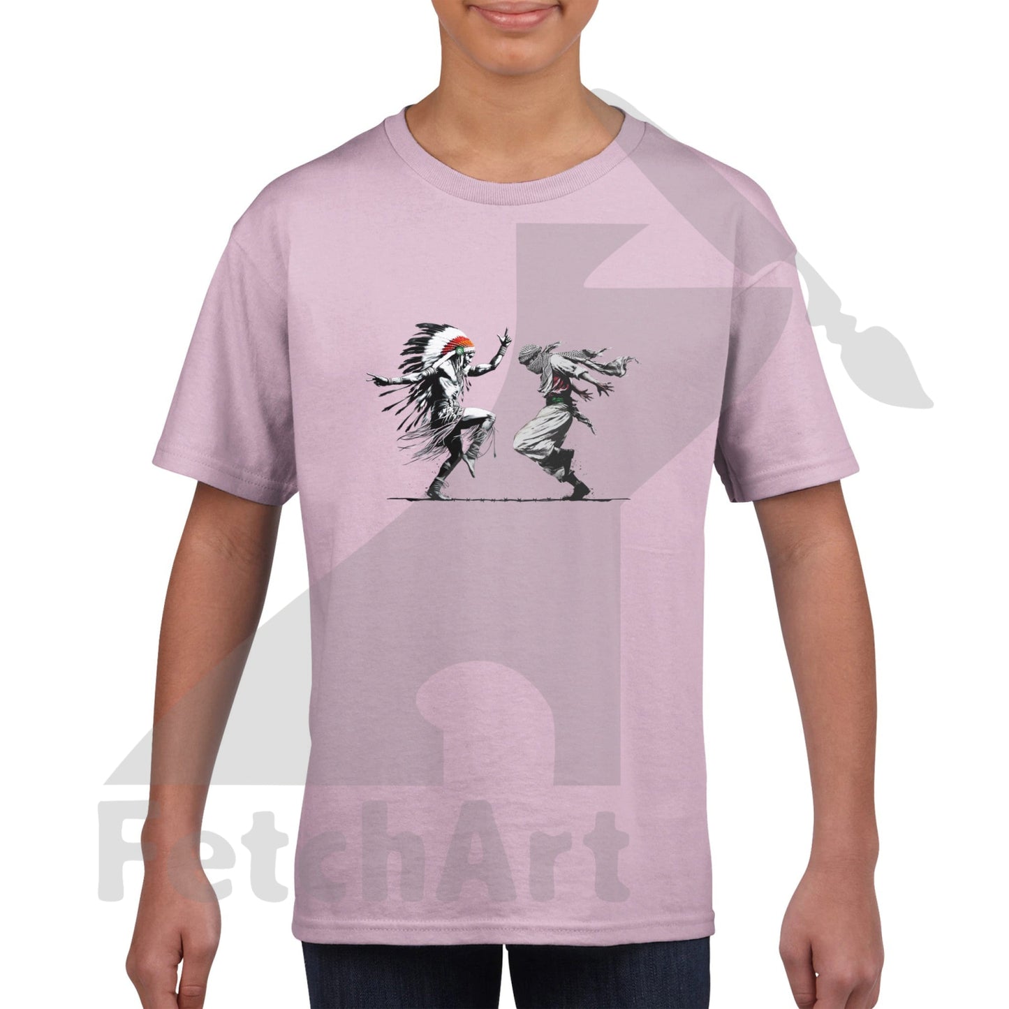 Classic Kids Crewneck T-shirt-Men-Freedom Dance - Fetch Art