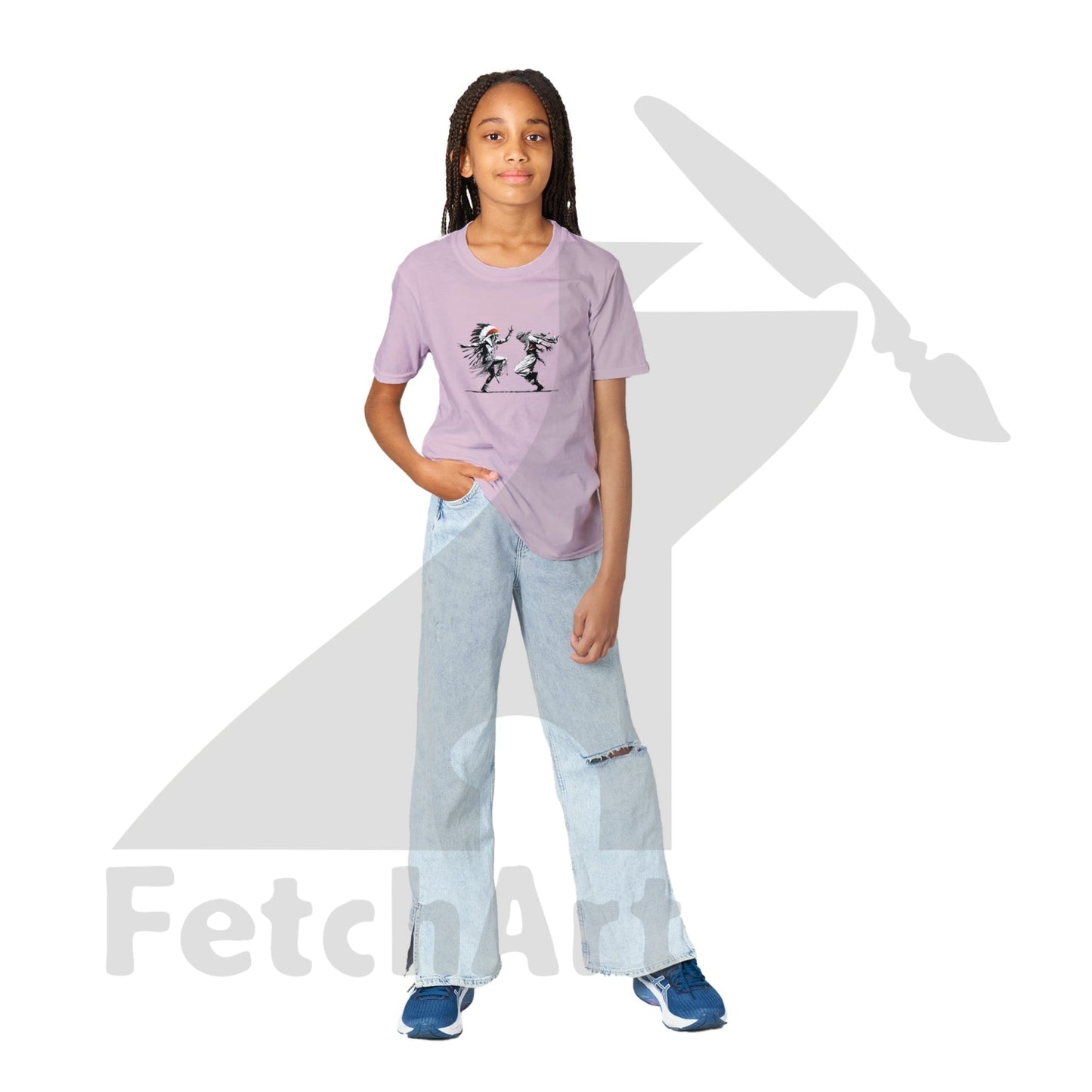 Classic Kids Crewneck T-shirt-Men-Freedom Dance - Fetch Art