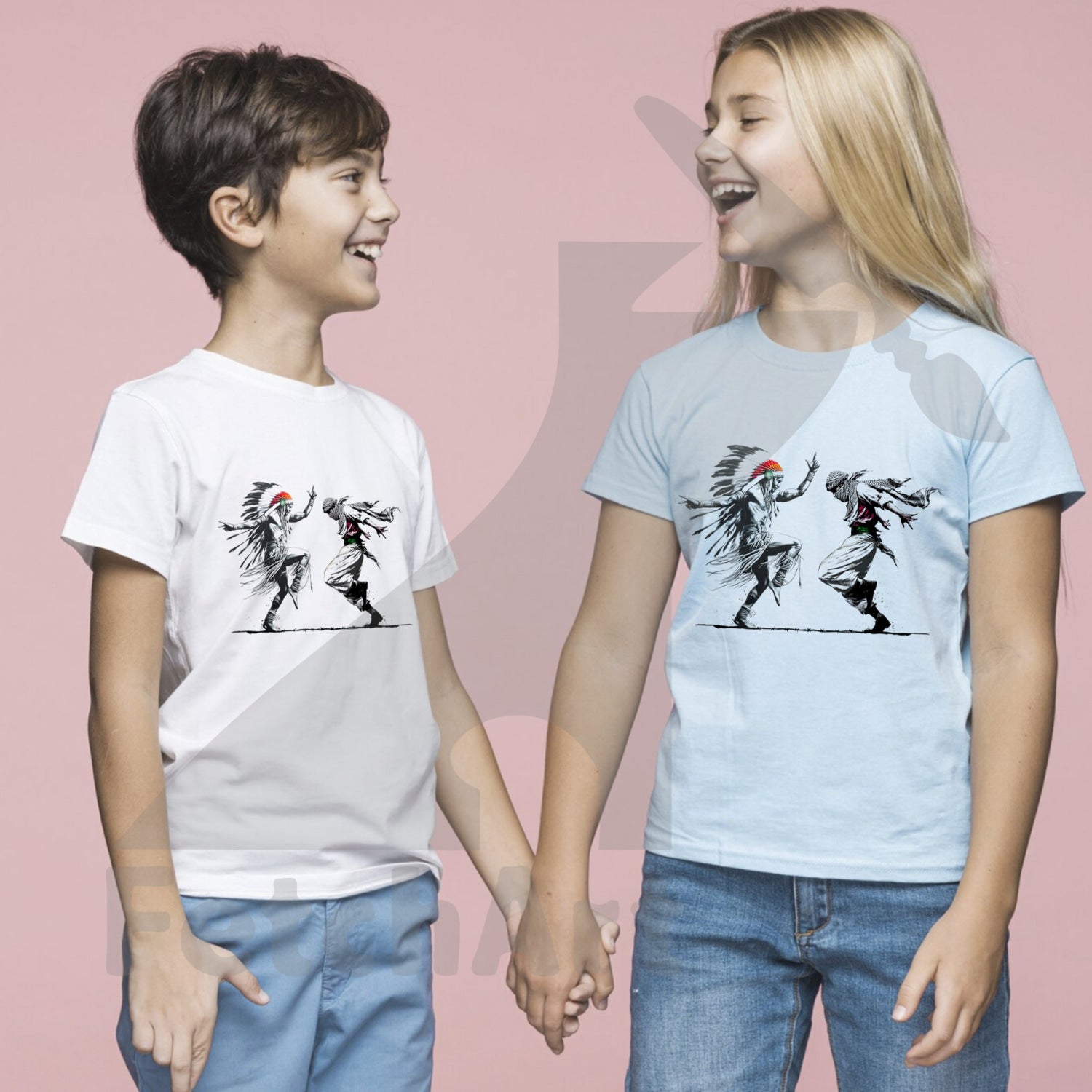 Classic Kids Crewneck T-shirt-Men-Freedom Dance - Fetch Art