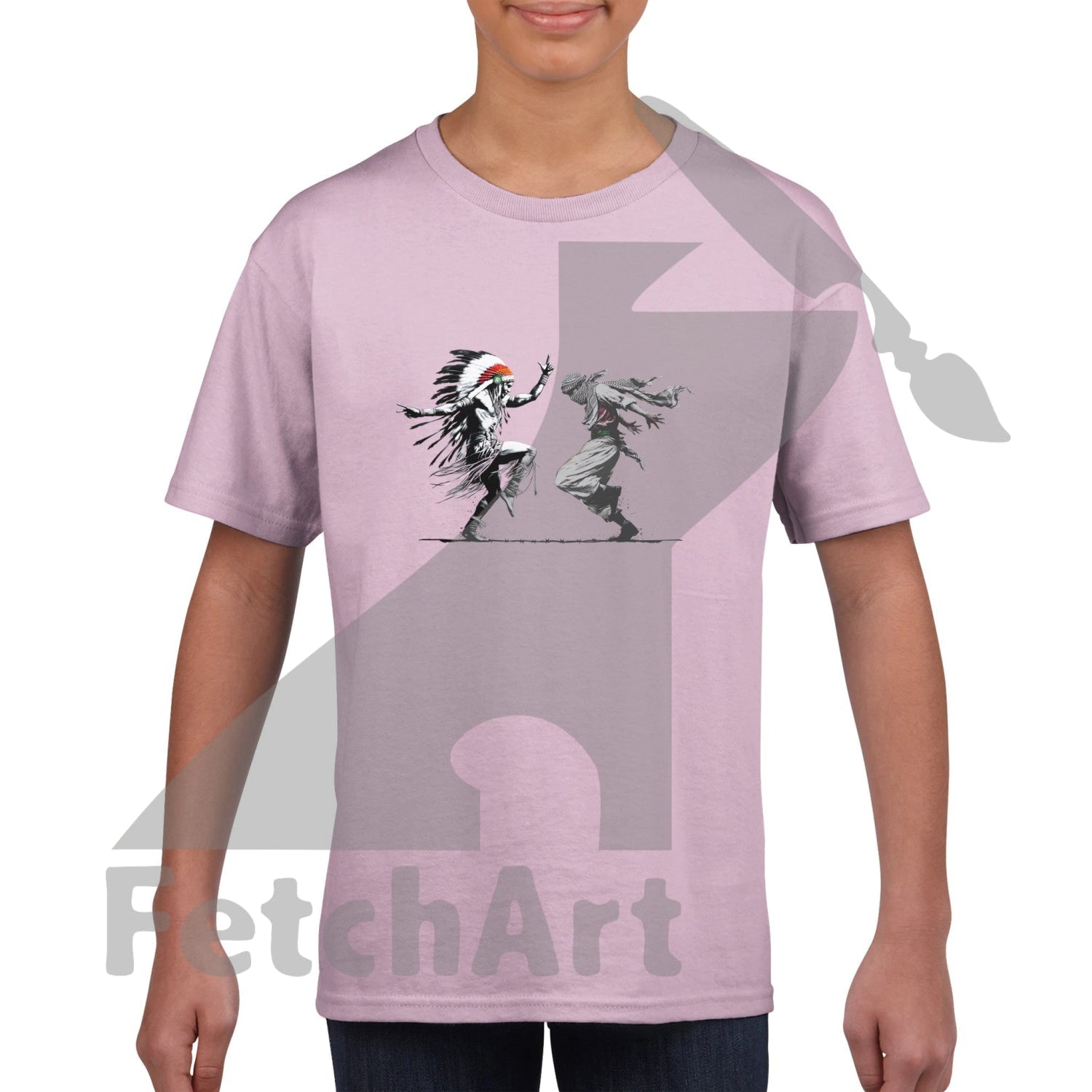 Classic Kids Crewneck T-shirt-Men-Freedom Dance - Fetch Art