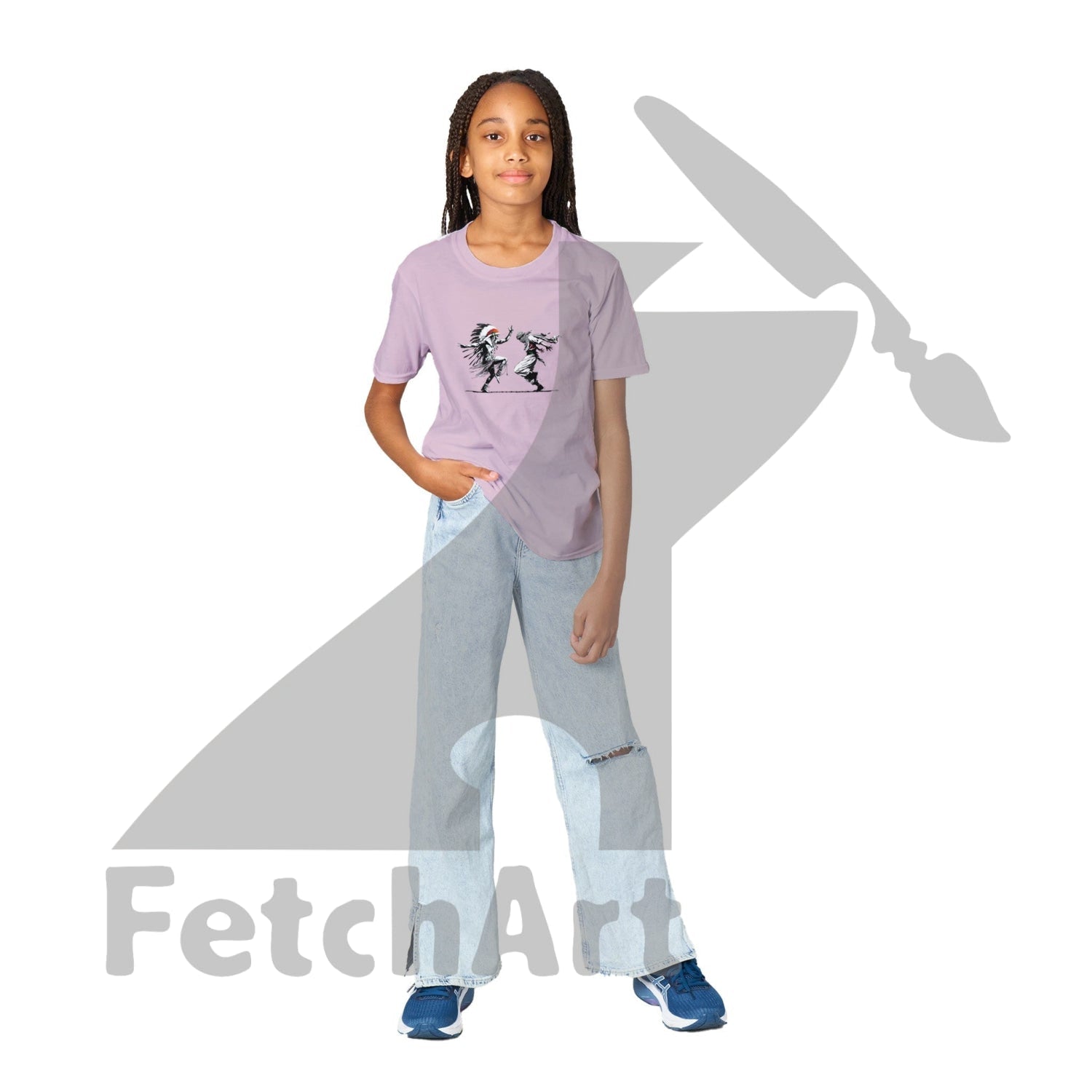 Classic Kids Crewneck T-shirt-Men-Freedom Dance - Fetch Art