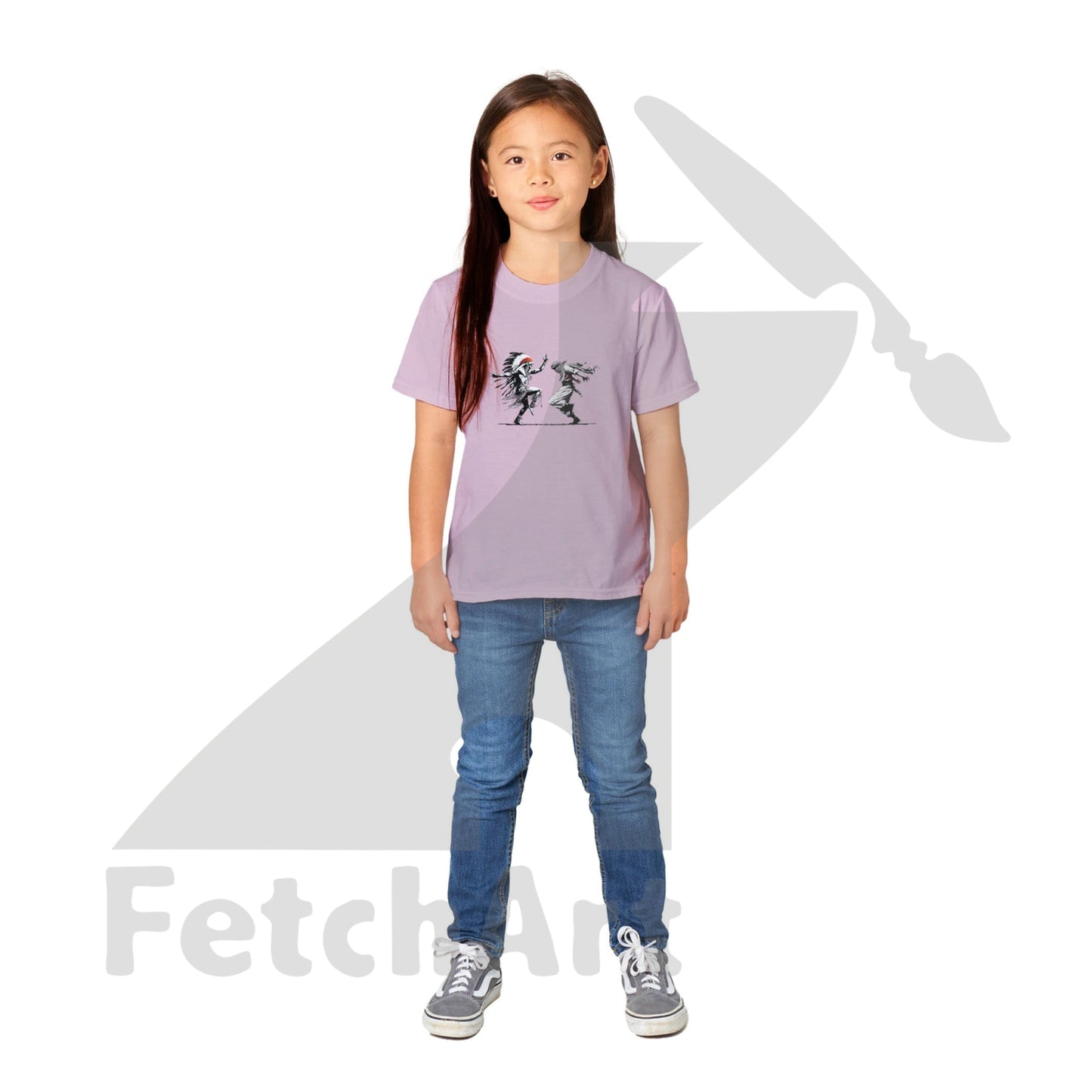 Classic Kids Crewneck T-shirt-Men-Freedom Dance - Fetch Art