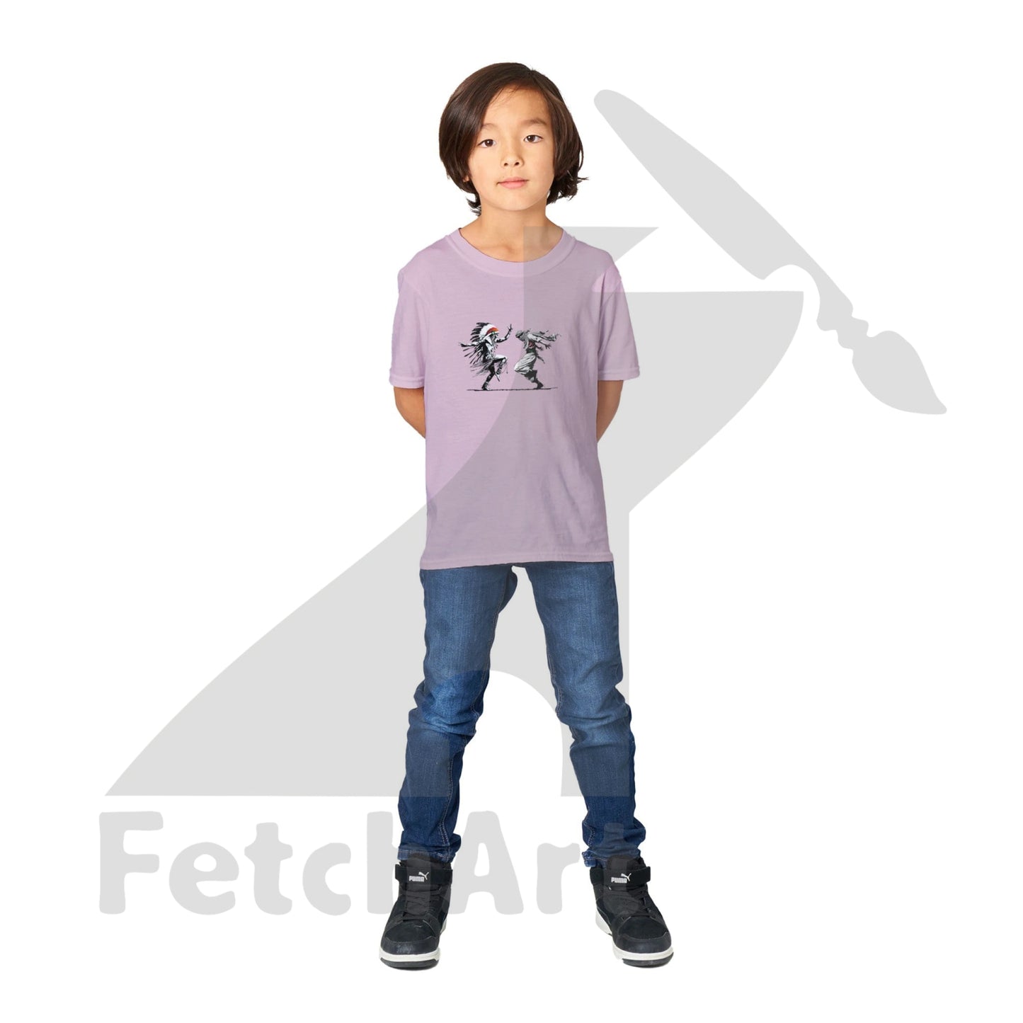 Classic Kids Crewneck T-shirt-Men-Freedom Dance - Fetch Art
