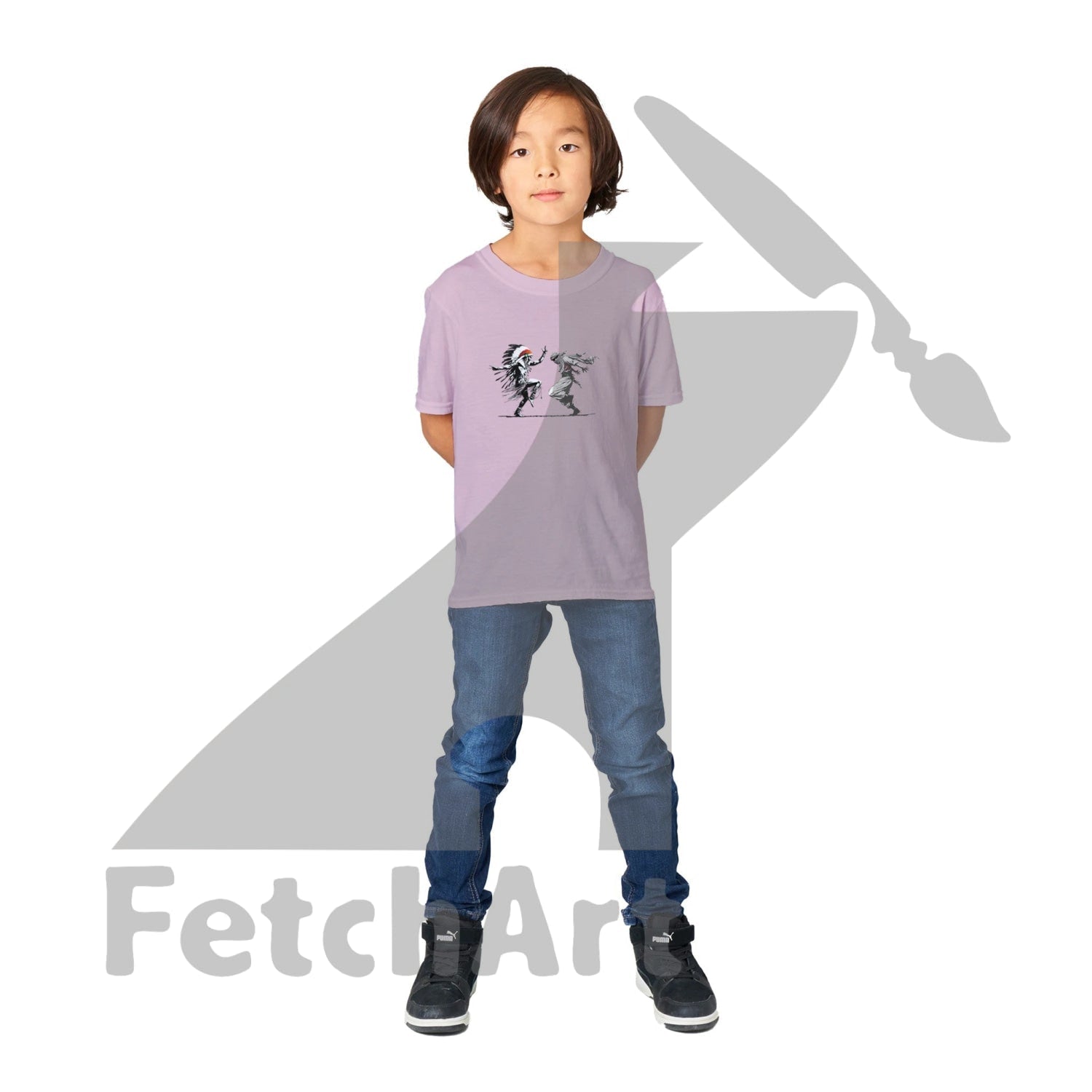Classic Kids Crewneck T-shirt-Men-Freedom Dance - Fetch Art