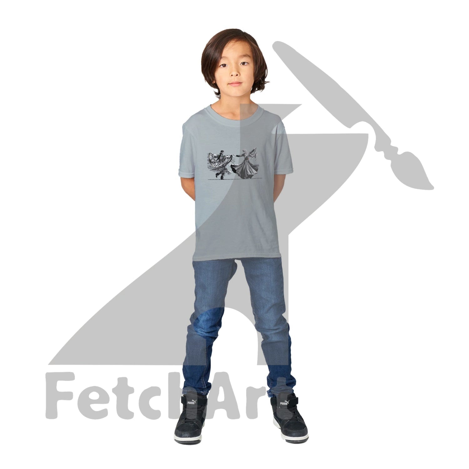 Classic Kids Crewneck T-shirt-Women-Freedom Dance - Fetch Art