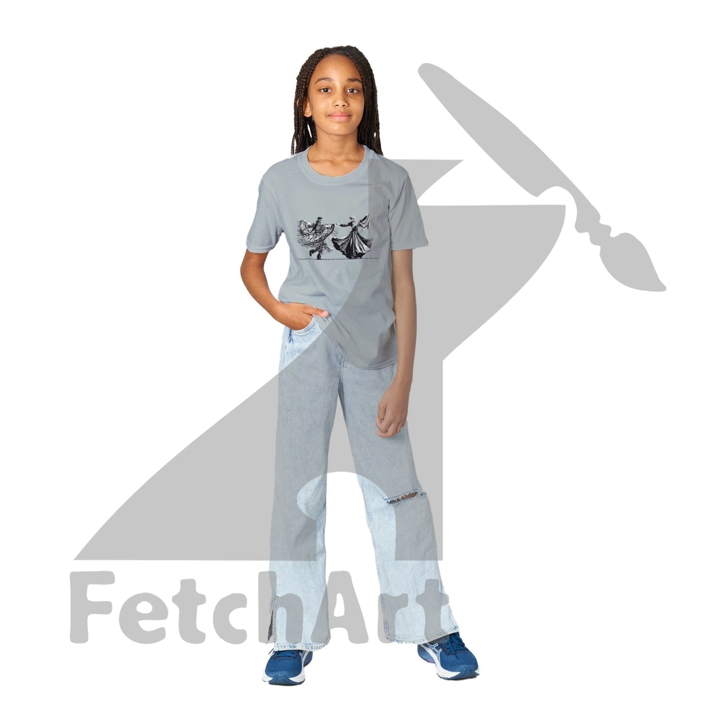 Classic Kids Crewneck T-shirt-Women-Freedom Dance - Fetch Art