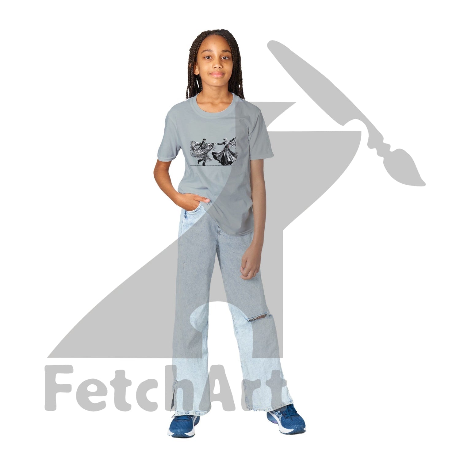 Classic Kids Crewneck T-shirt-Women-Freedom Dance - Fetch Art