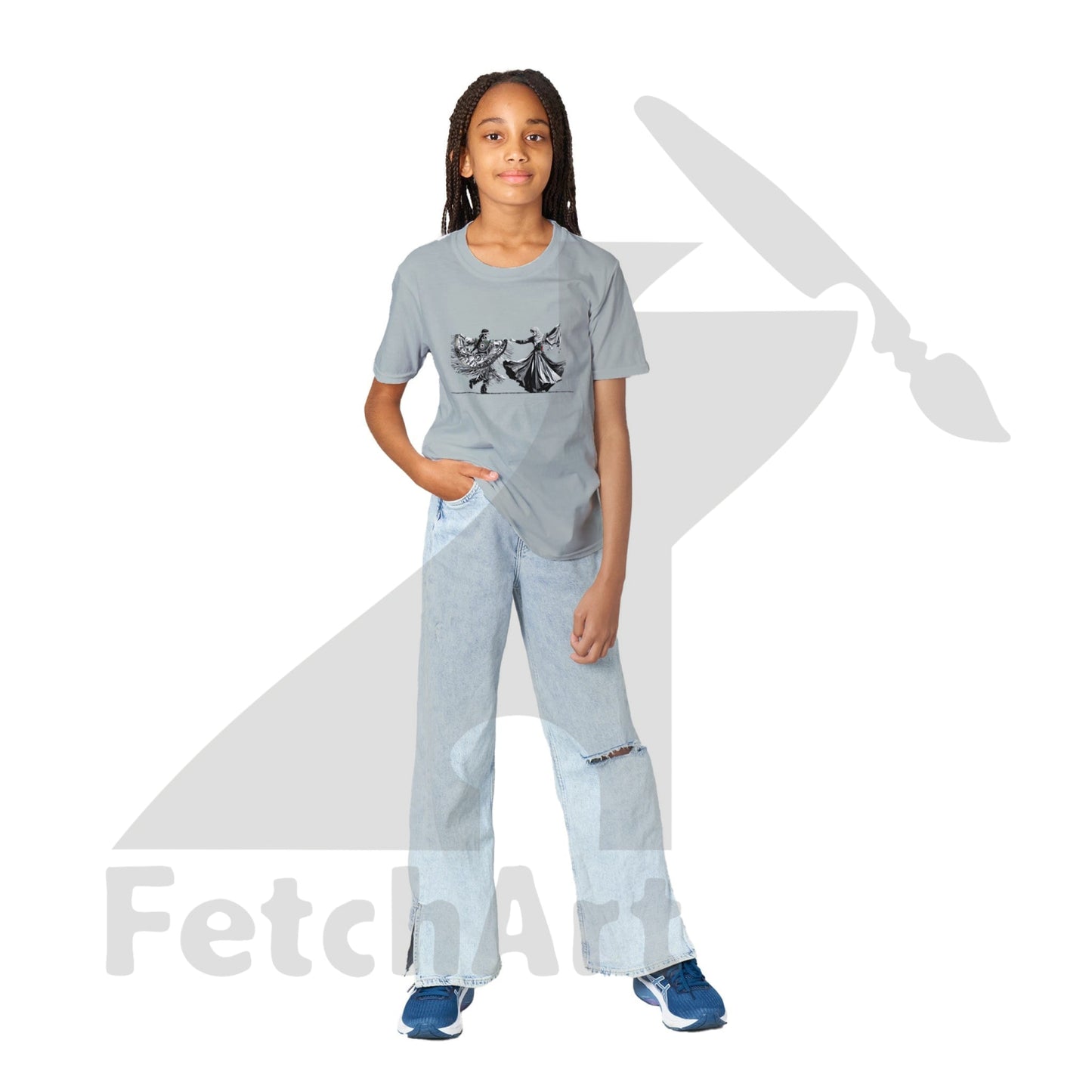 Classic Kids Crewneck T-shirt-Women-Freedom Dance - Fetch Art