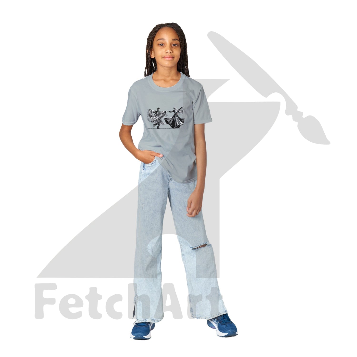 Classic Kids Crewneck T-shirt-Women-Freedom Dance - Fetch Art