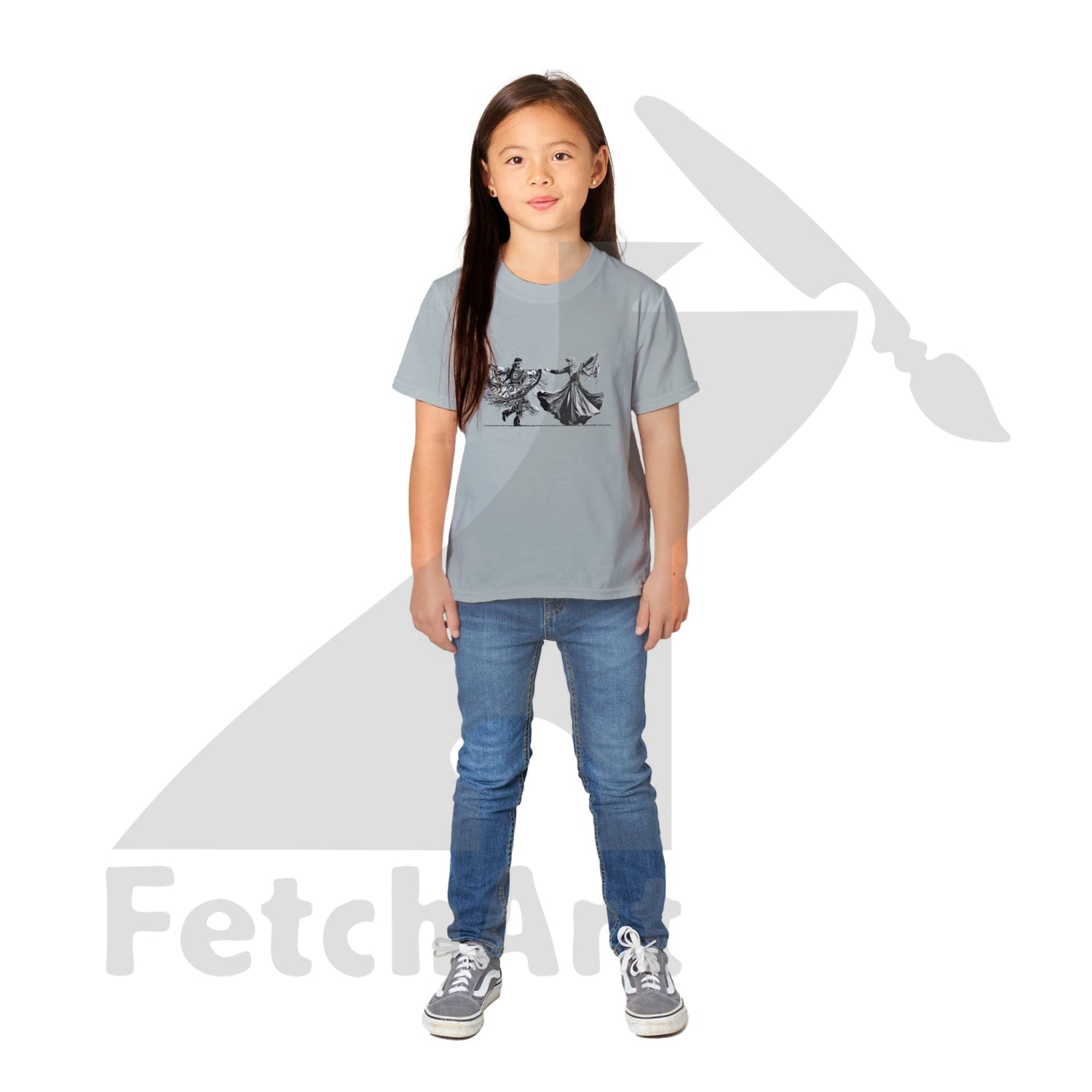 Classic Kids Crewneck T-shirt-Women-Freedom Dance - Fetch Art