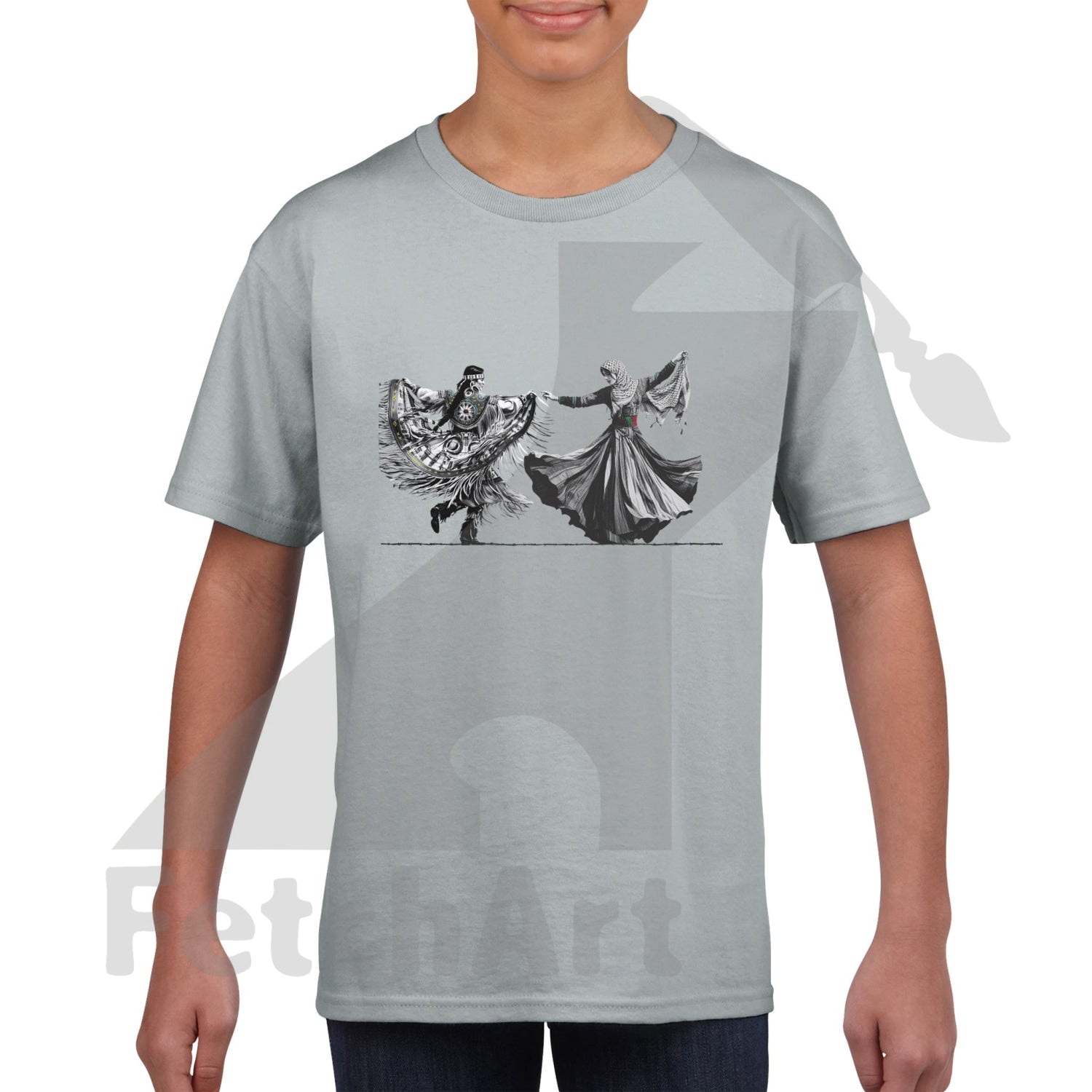 Classic Kids Crewneck T-shirt-Women-Freedom Dance - Fetch Art