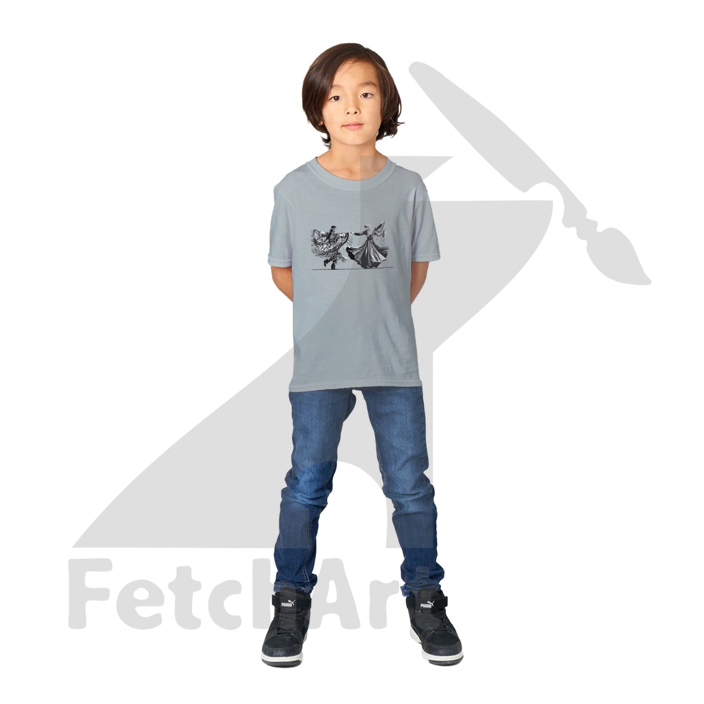 Classic Kids Crewneck T-shirt-Women-Freedom Dance - Fetch Art