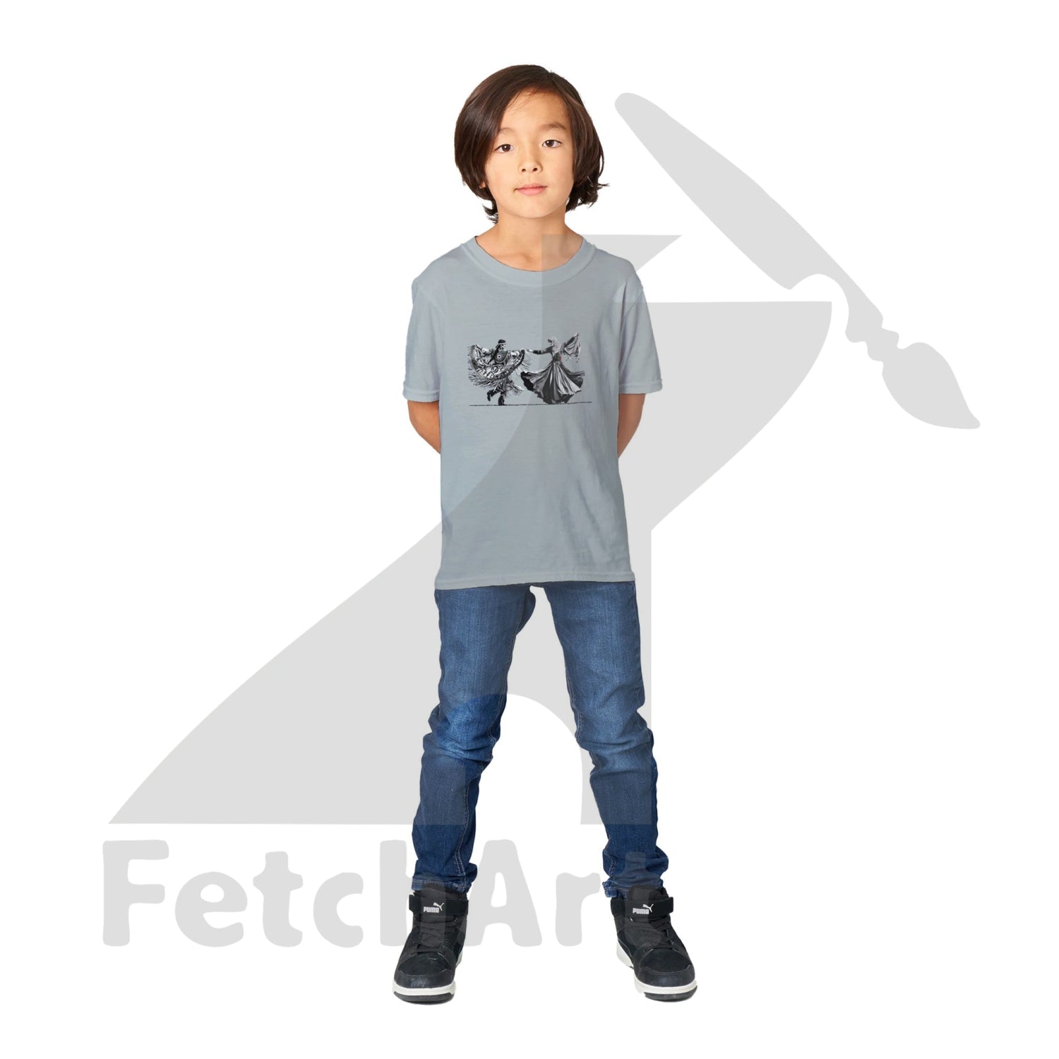 Classic Kids Crewneck T-shirt-Women-Freedom Dance - Fetch Art