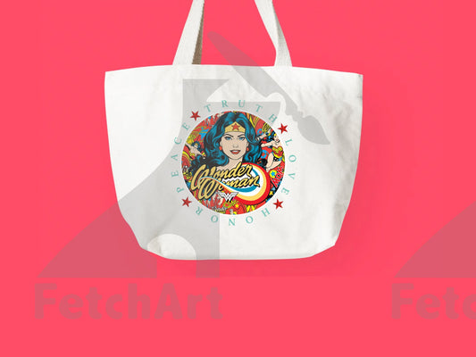 Classic Tote Bag: Empower Your Journey with Wonder Woman Tote Power! - Fetch Art