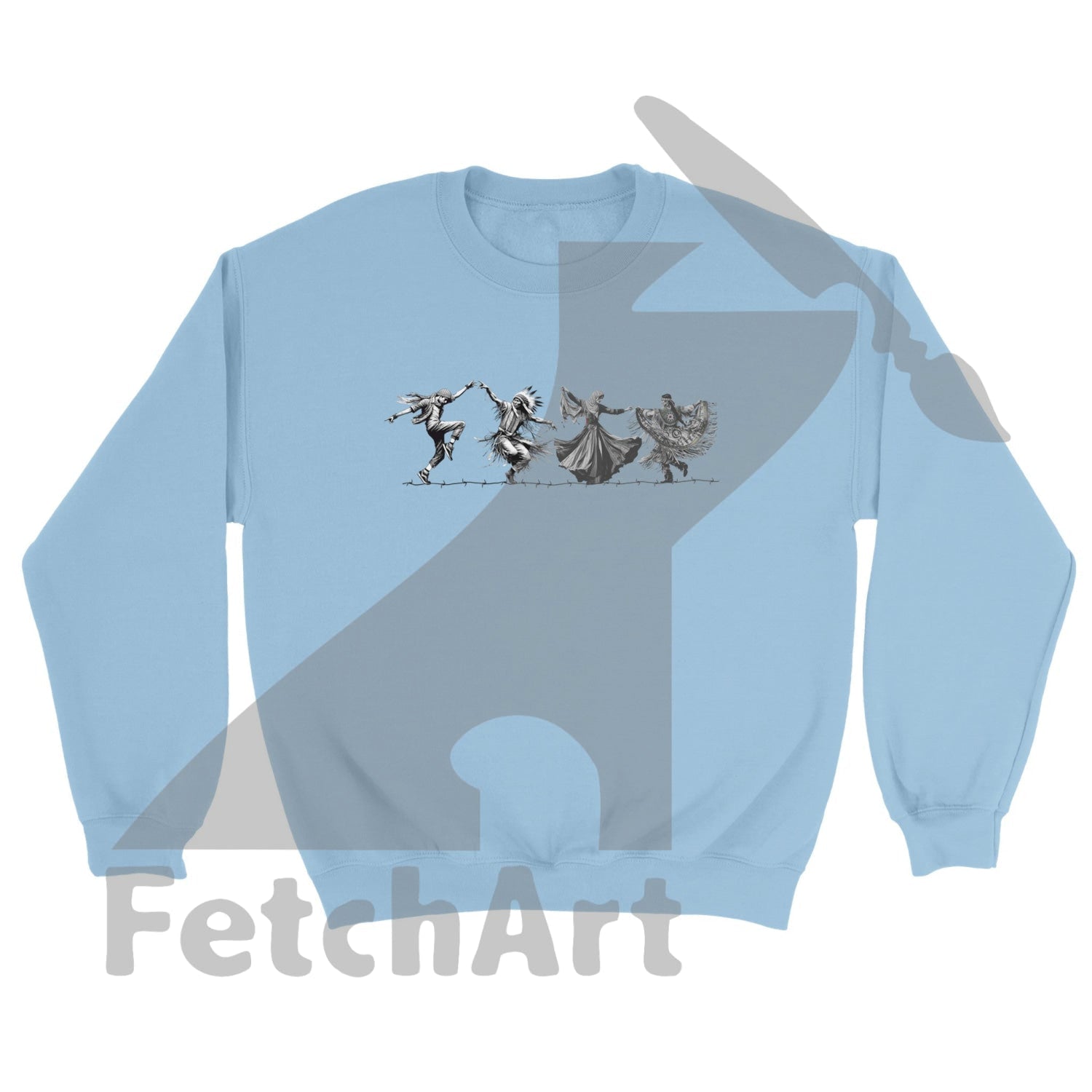 Classic Unisex Crewneck Sweatshirt-Dance Light Blue / S Print Material