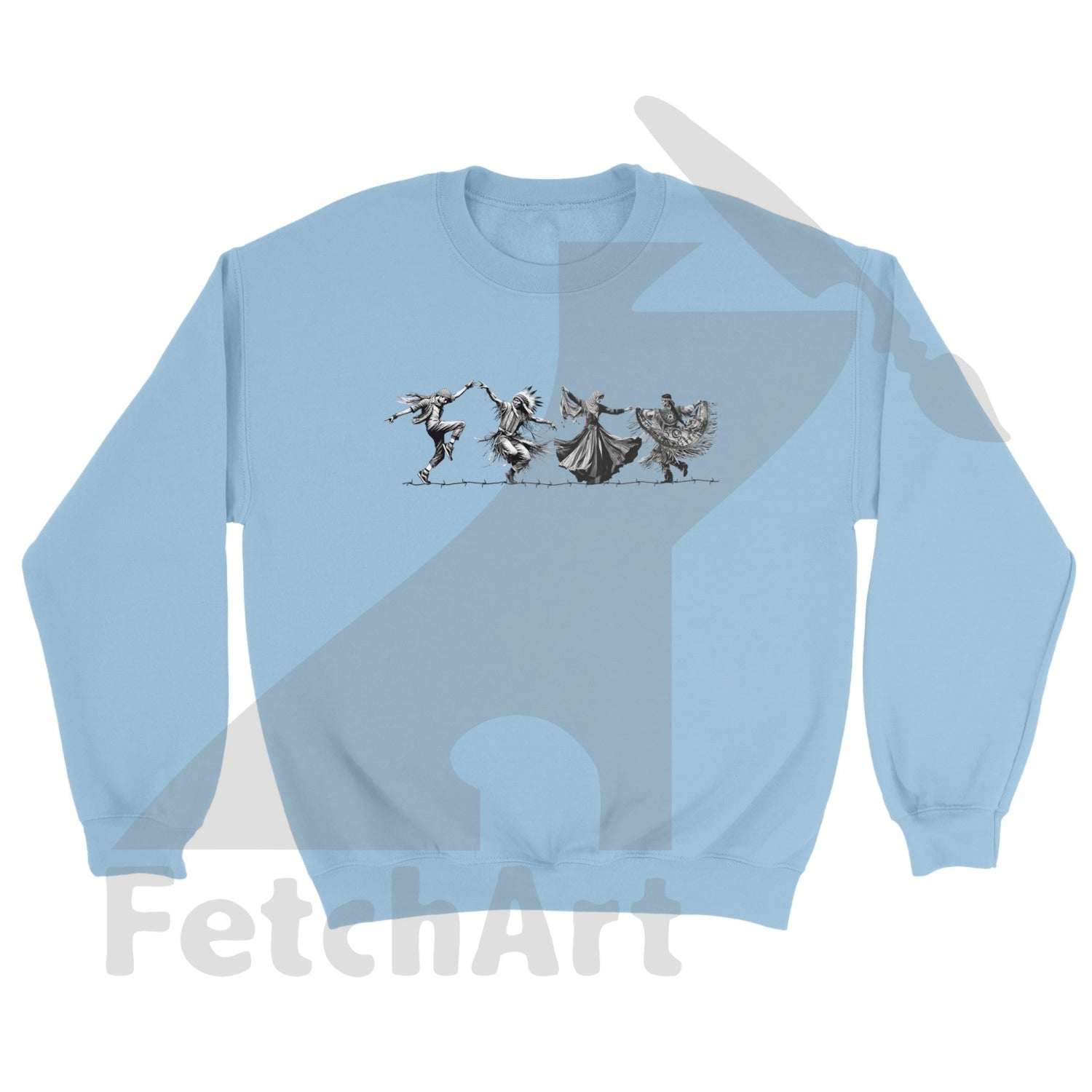 Classic Unisex Crewneck Sweatshirt-Dance Light Blue / S Print Material