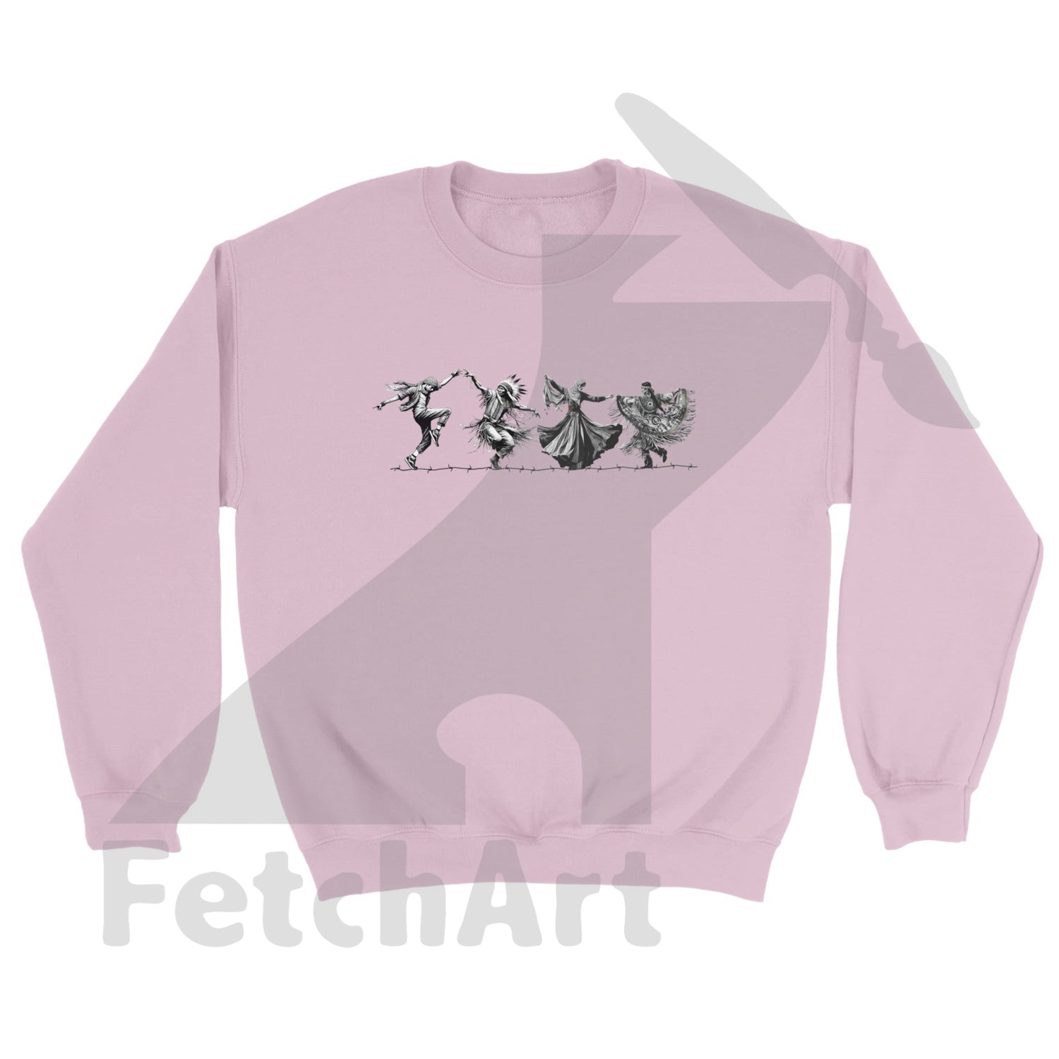 Classic Unisex Crewneck Sweatshirt-Dance Light Pink / S Print Material