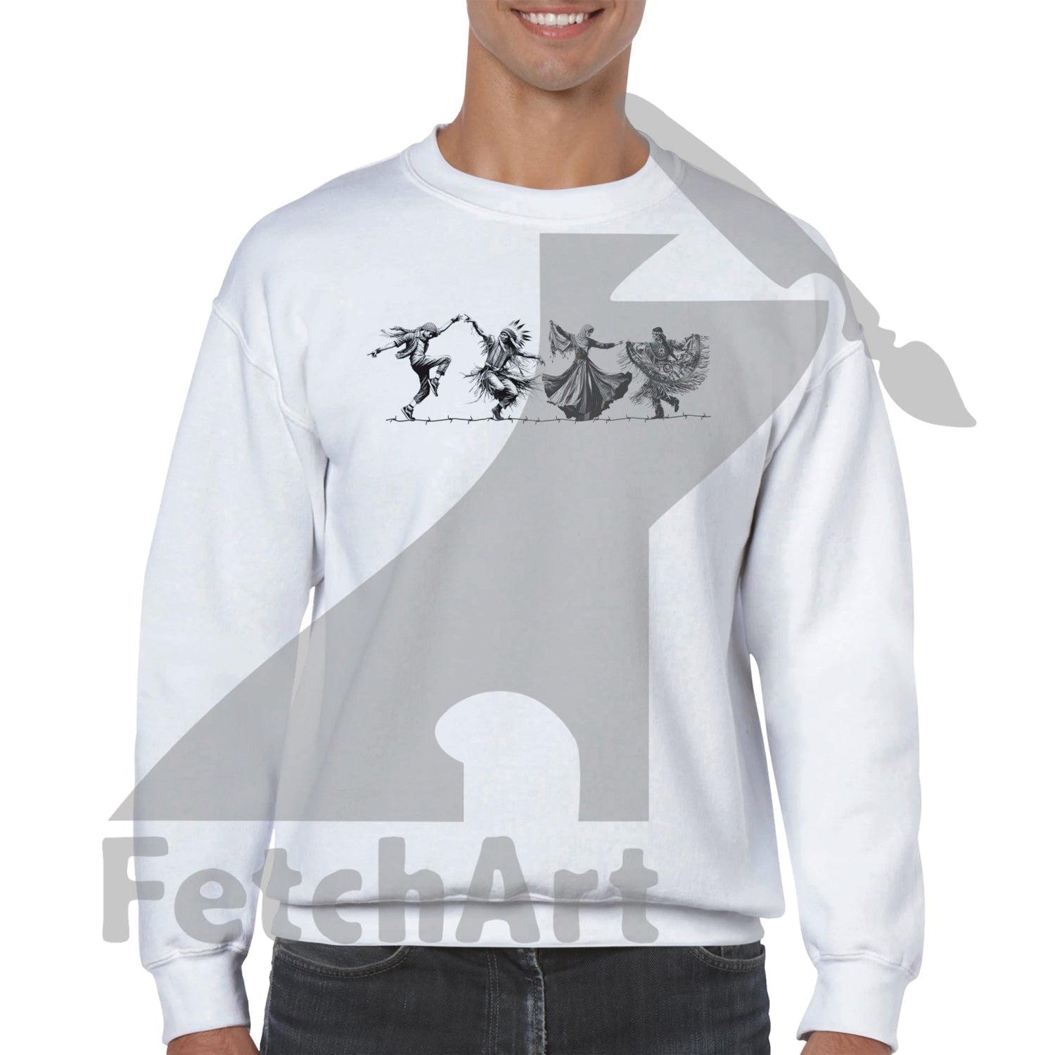 Classic Unisex Crewneck Sweatshirt-Dance Print Material