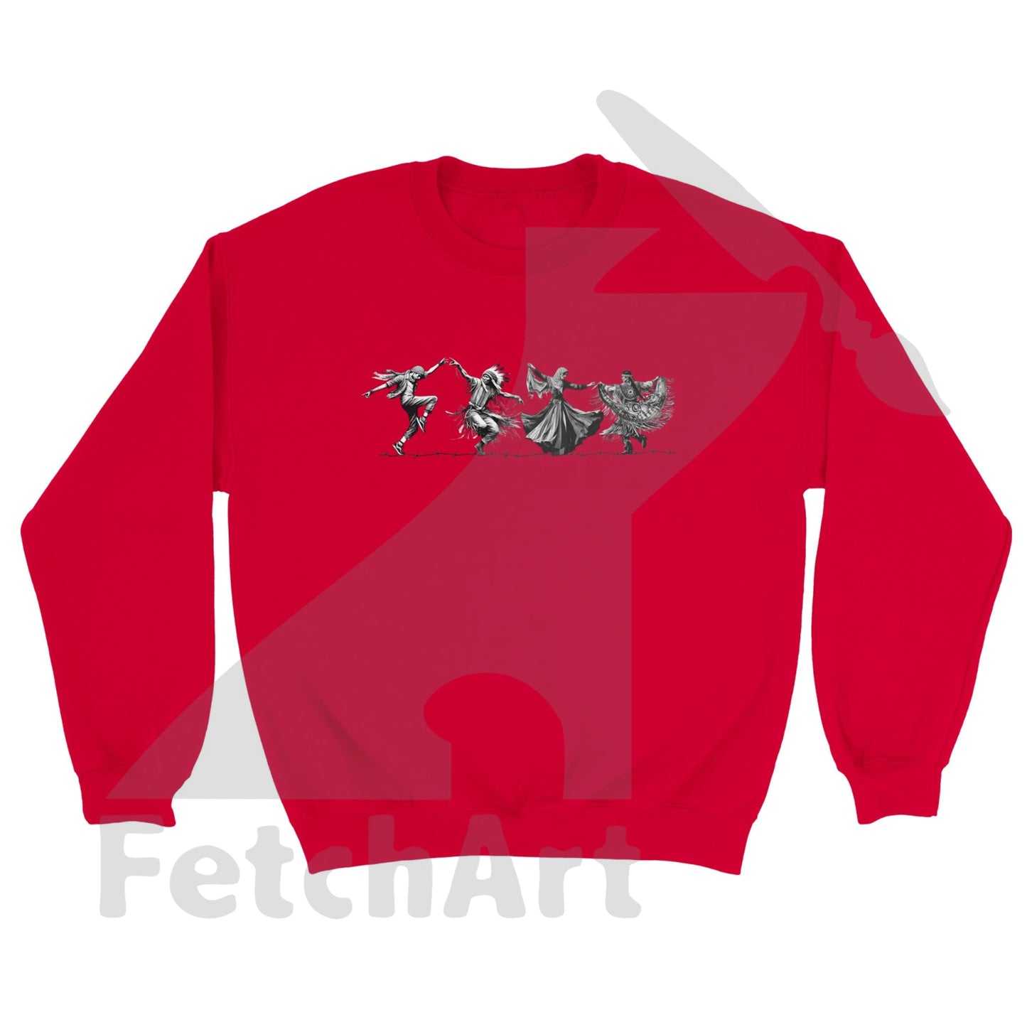 Classic Unisex Crewneck Sweatshirt-Dance Red / S Print Material