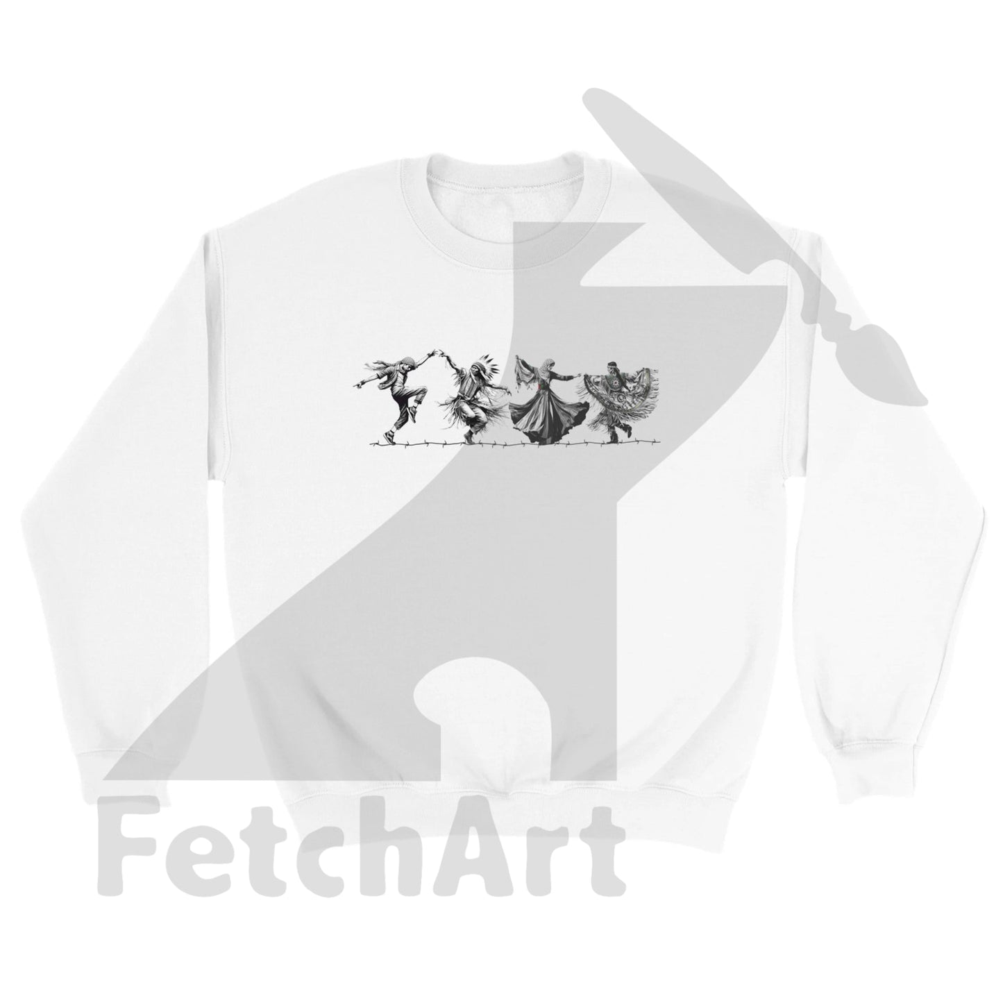 Classic Unisex Crewneck Sweatshirt-Dance White / S Print Material