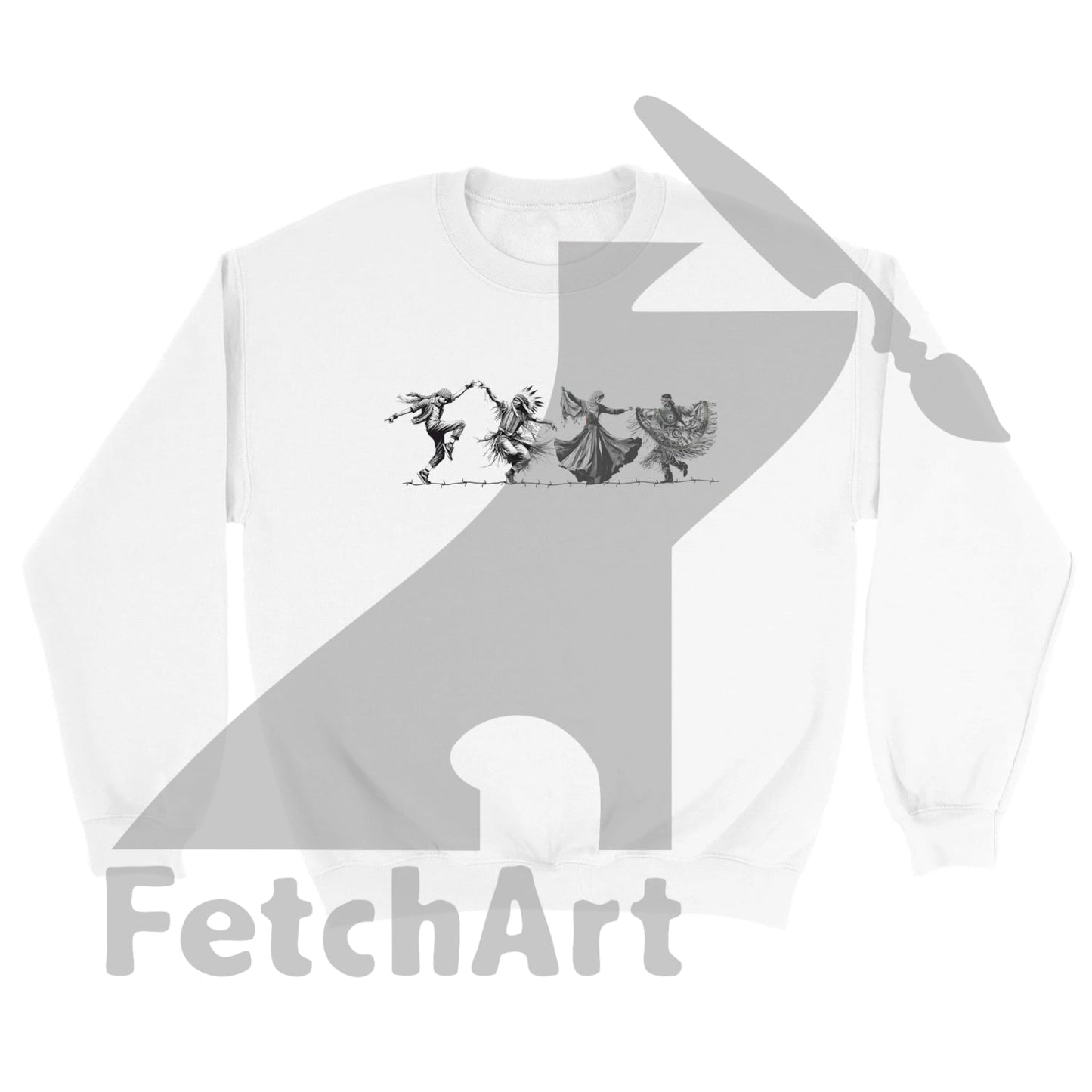 Classic Unisex Crewneck Sweatshirt-Dance White / S Print Material
