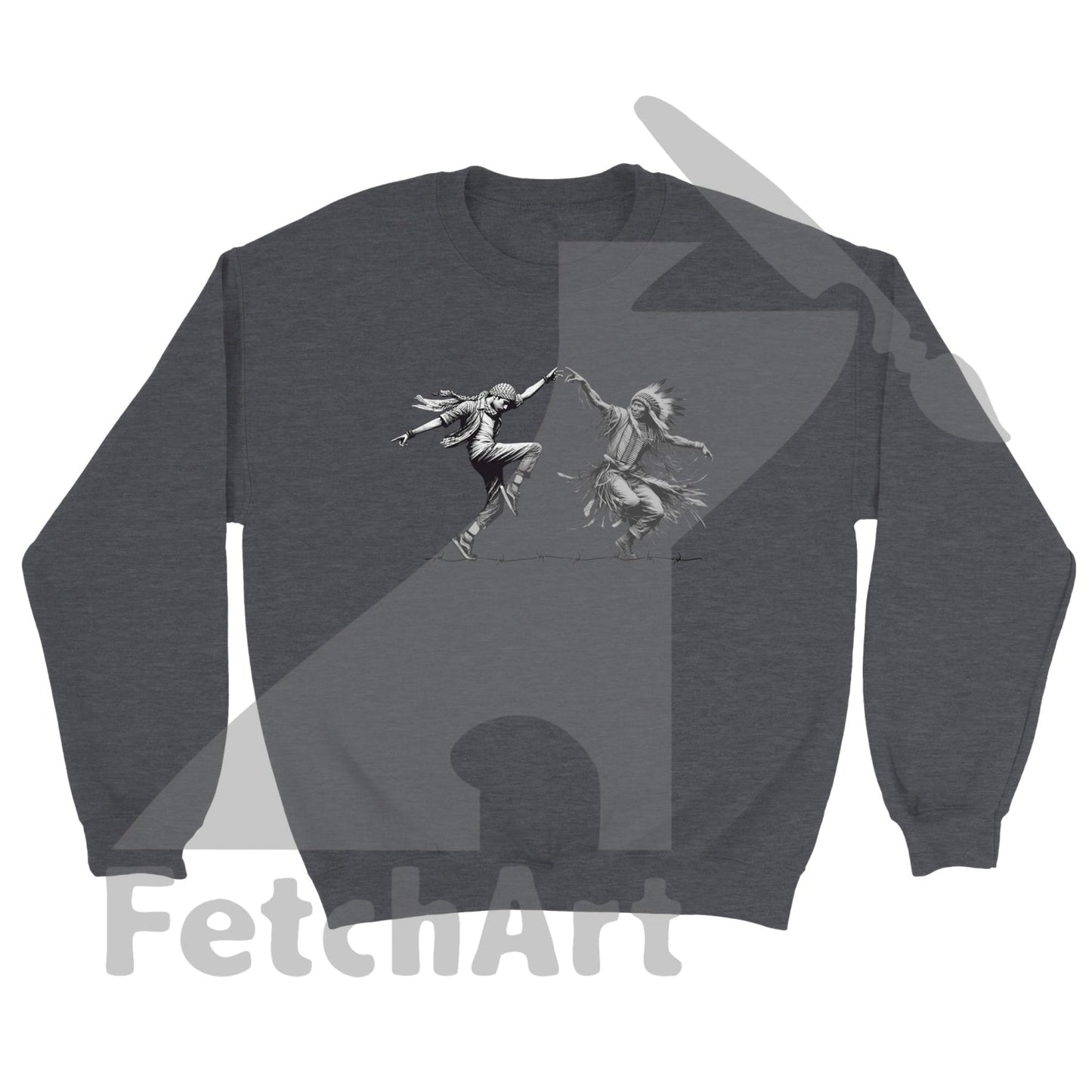 Classic Unisex Crewneck Sweatshirt-Dancing Dark Heather / S Print Material