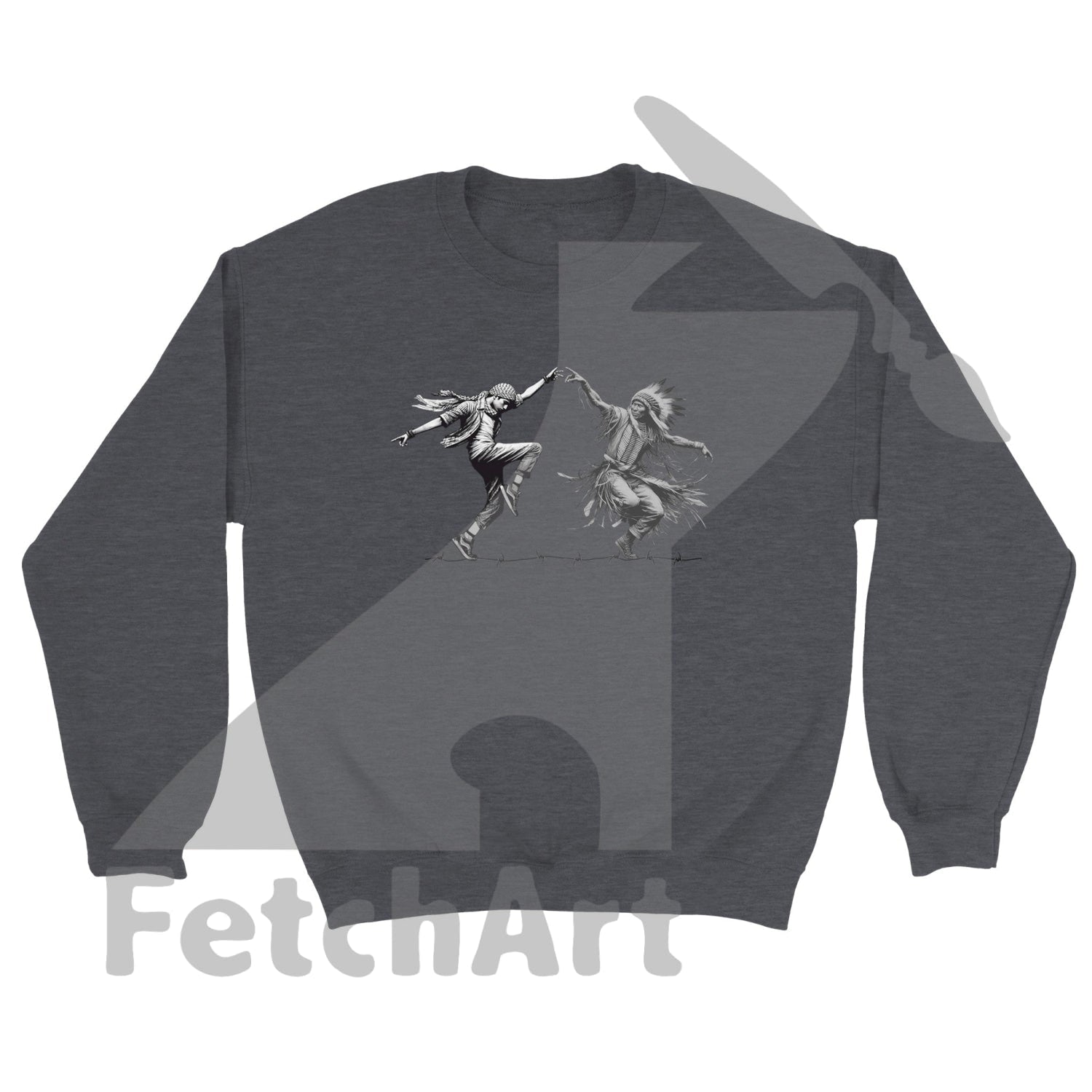 Classic Unisex Crewneck Sweatshirt-Dancing Dark Heather / S Print Material