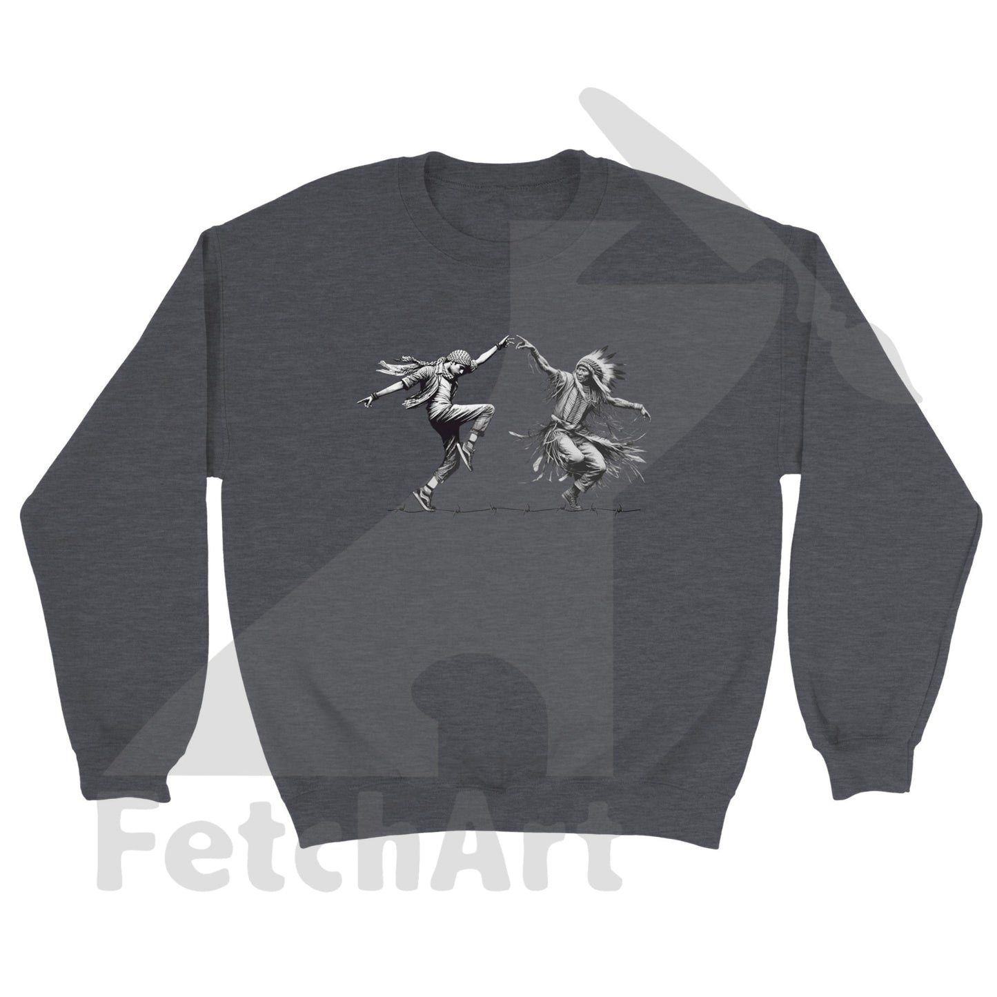 Classic Unisex Crewneck Sweatshirt-Dancing Dark Heather / S Print Material