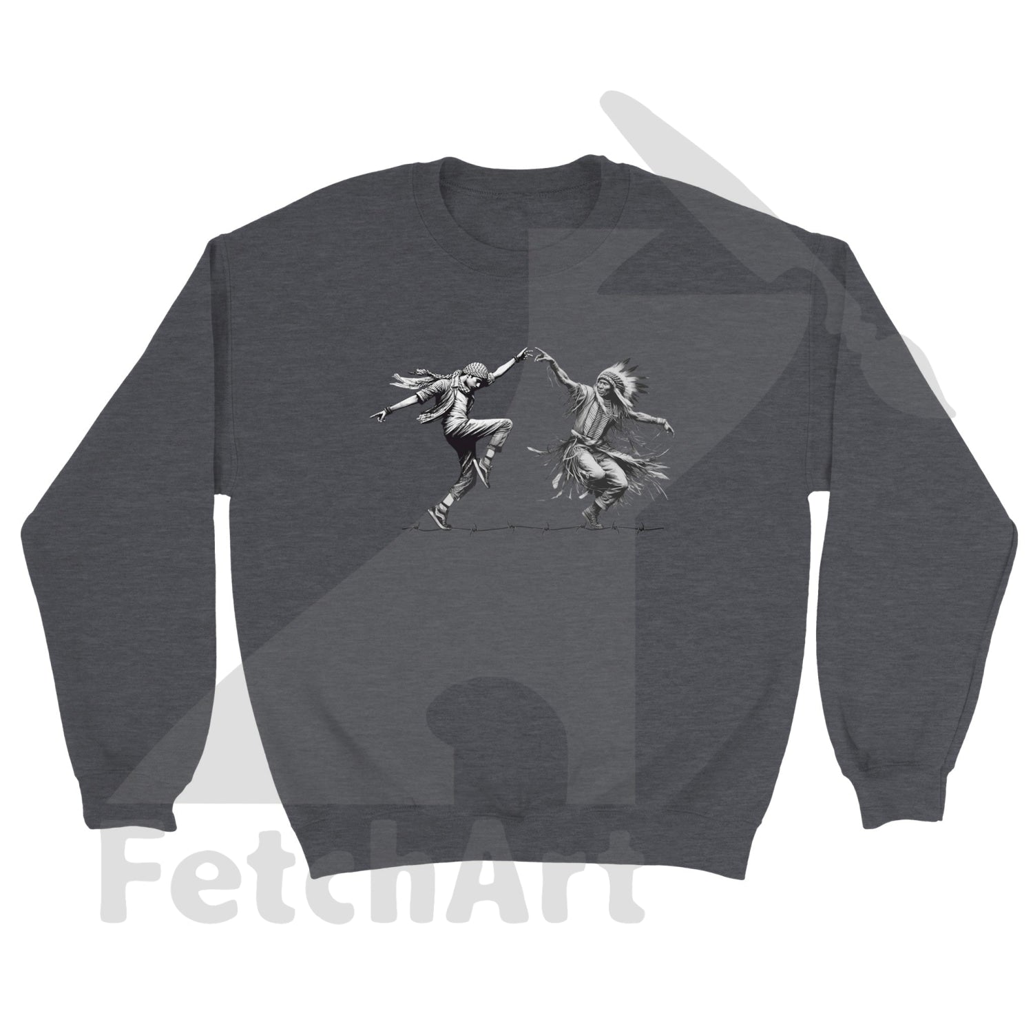 Classic Unisex Crewneck Sweatshirt-Dancing Dark Heather / S Print Material
