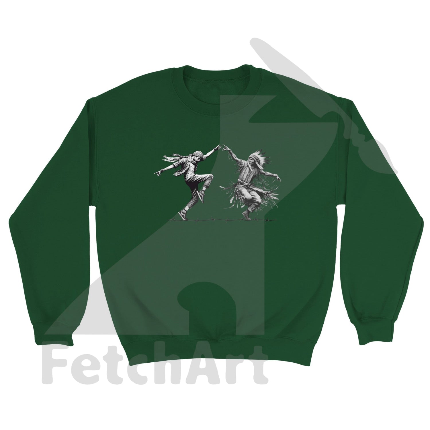 Classic Unisex Crewneck Sweatshirt-Dancing Forest Green / S Print Material