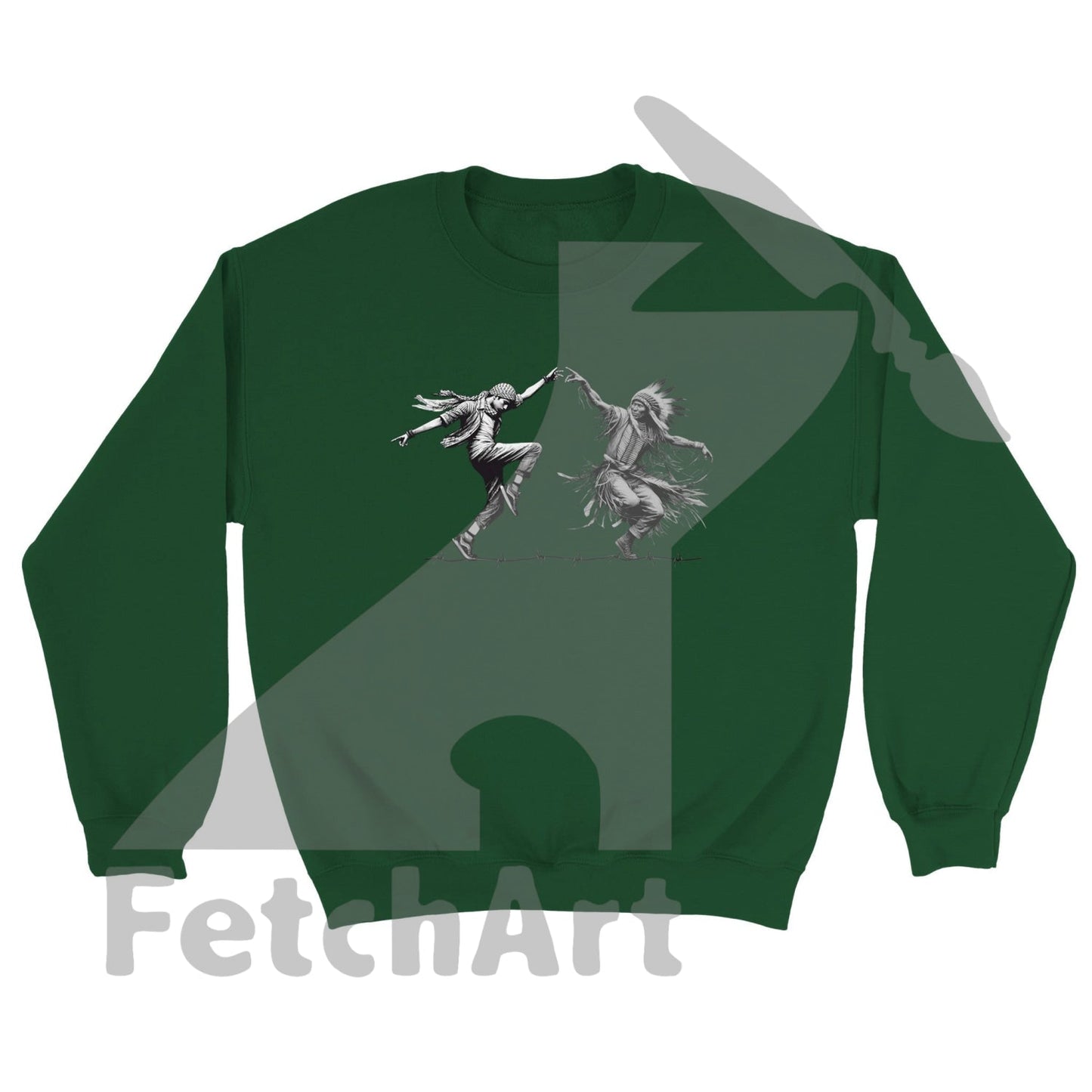 Classic Unisex Crewneck Sweatshirt-Dancing Forest Green / S Print Material
