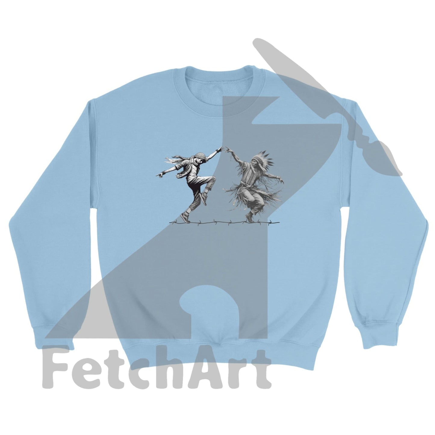 Classic Unisex Crewneck Sweatshirt-Dancing Light Blue / S Print Material