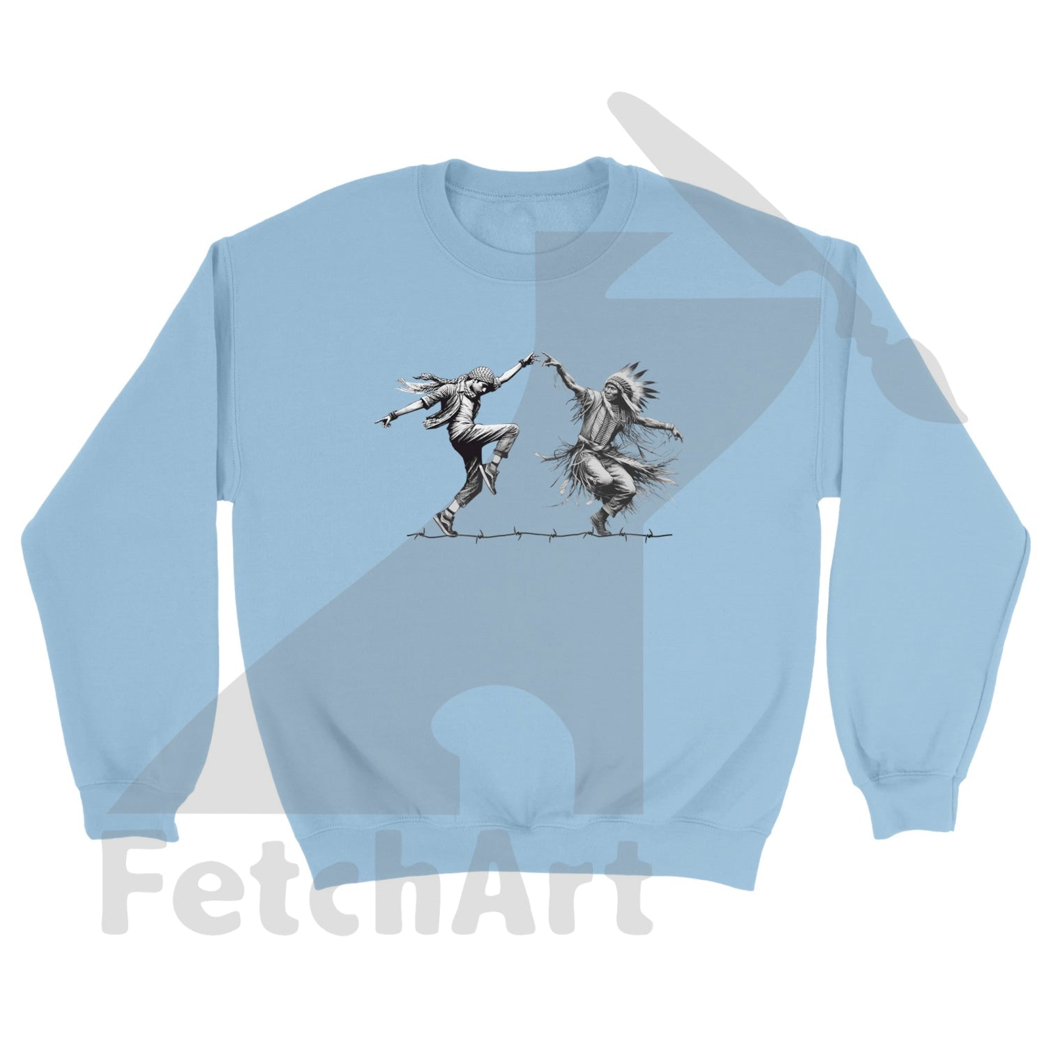 Classic Unisex Crewneck Sweatshirt-Dancing Light Blue / S Print Material