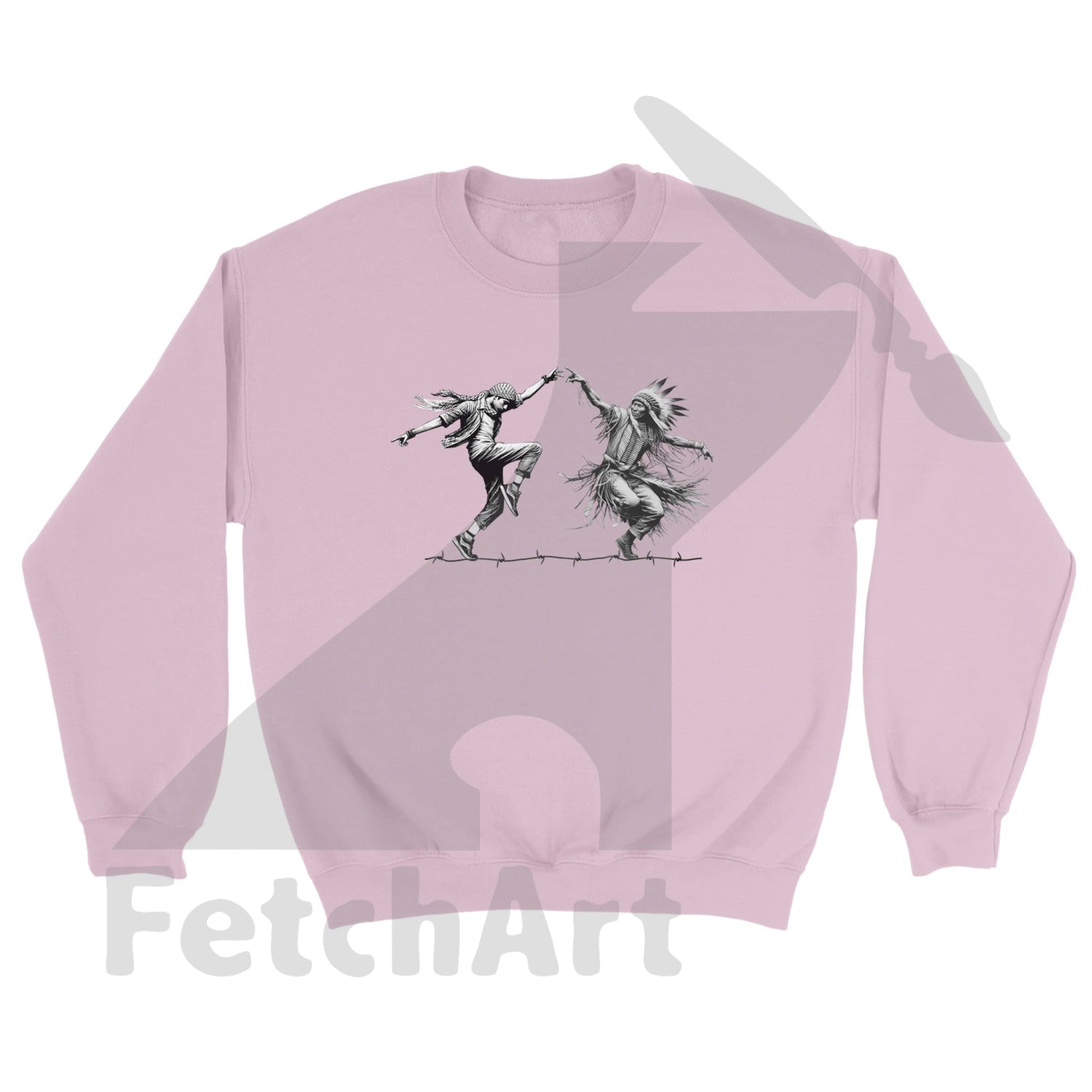 Classic Unisex Crewneck Sweatshirt-Dancing Light Pink / S Print Material