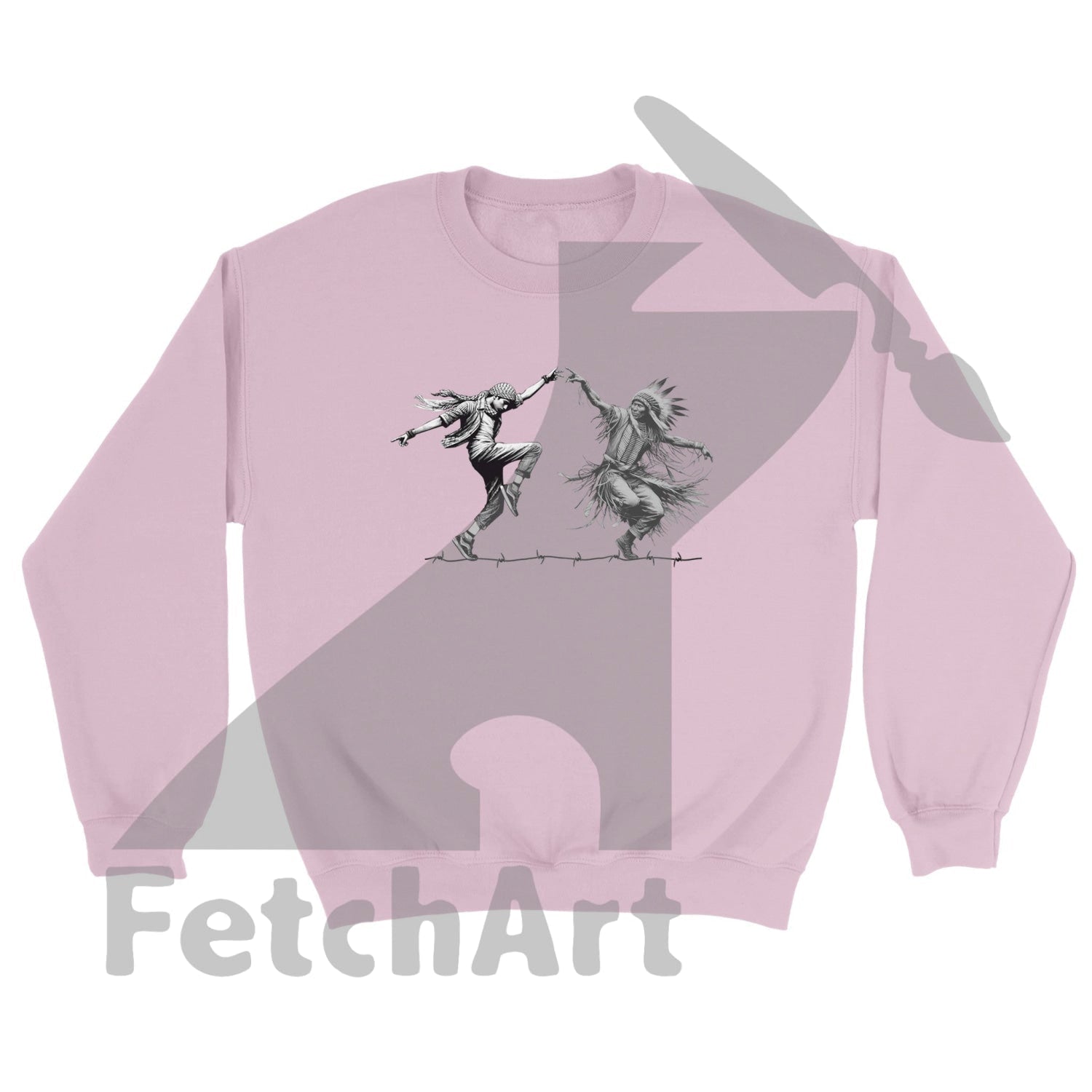 Classic Unisex Crewneck Sweatshirt-Dancing Light Pink / S Print Material
