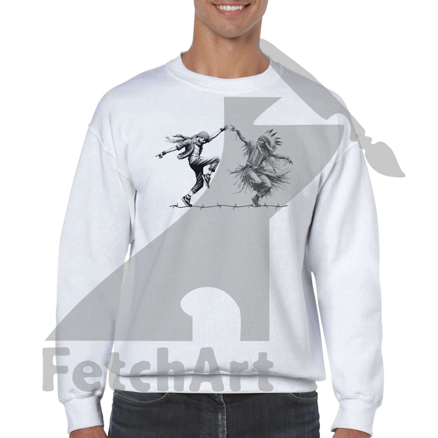Classic Unisex Crewneck Sweatshirt-Dancing Print Material