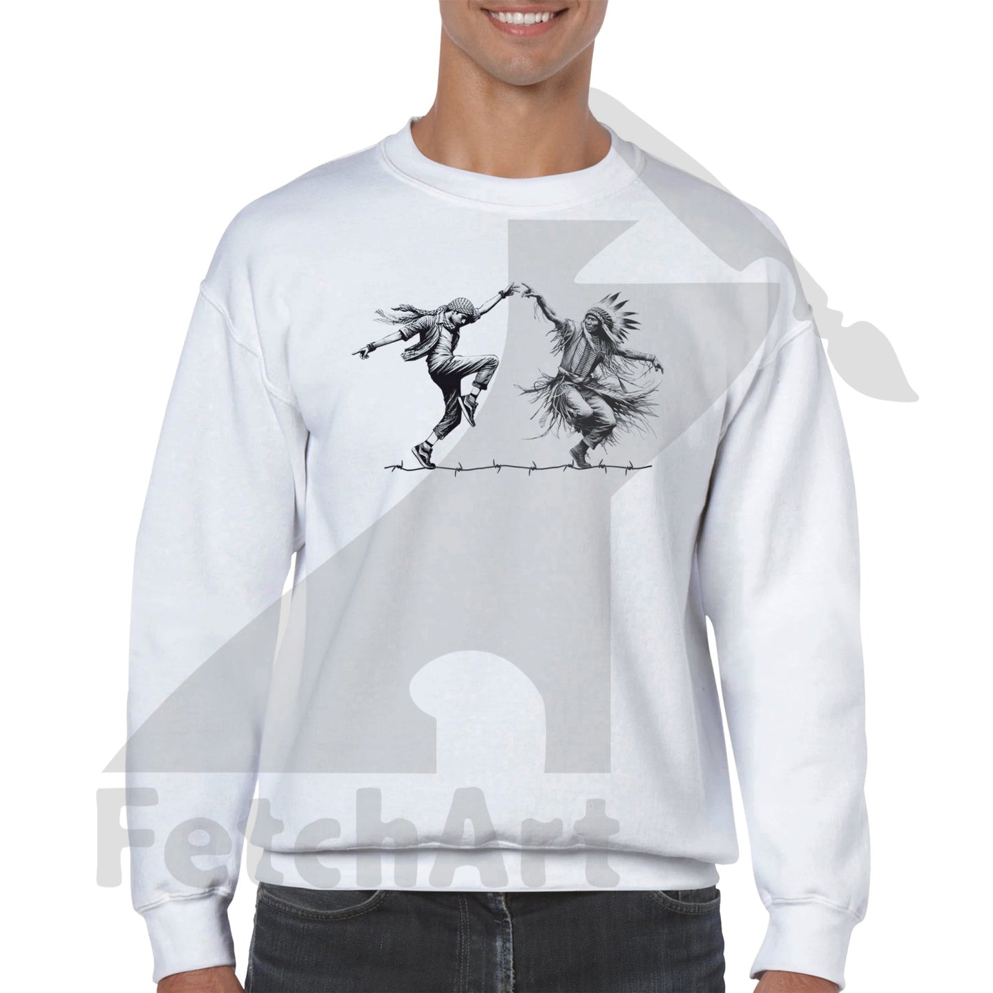 Classic Unisex Crewneck Sweatshirt-Dancing Print Material