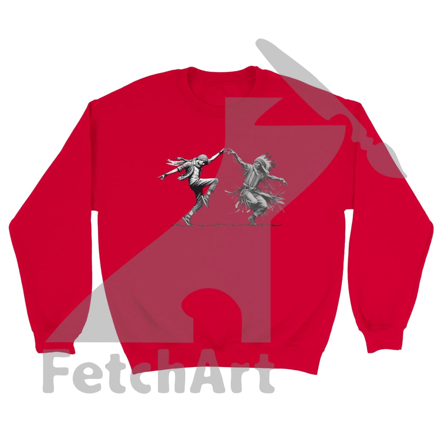 Classic Unisex Crewneck Sweatshirt-Dancing Red / S Print Material