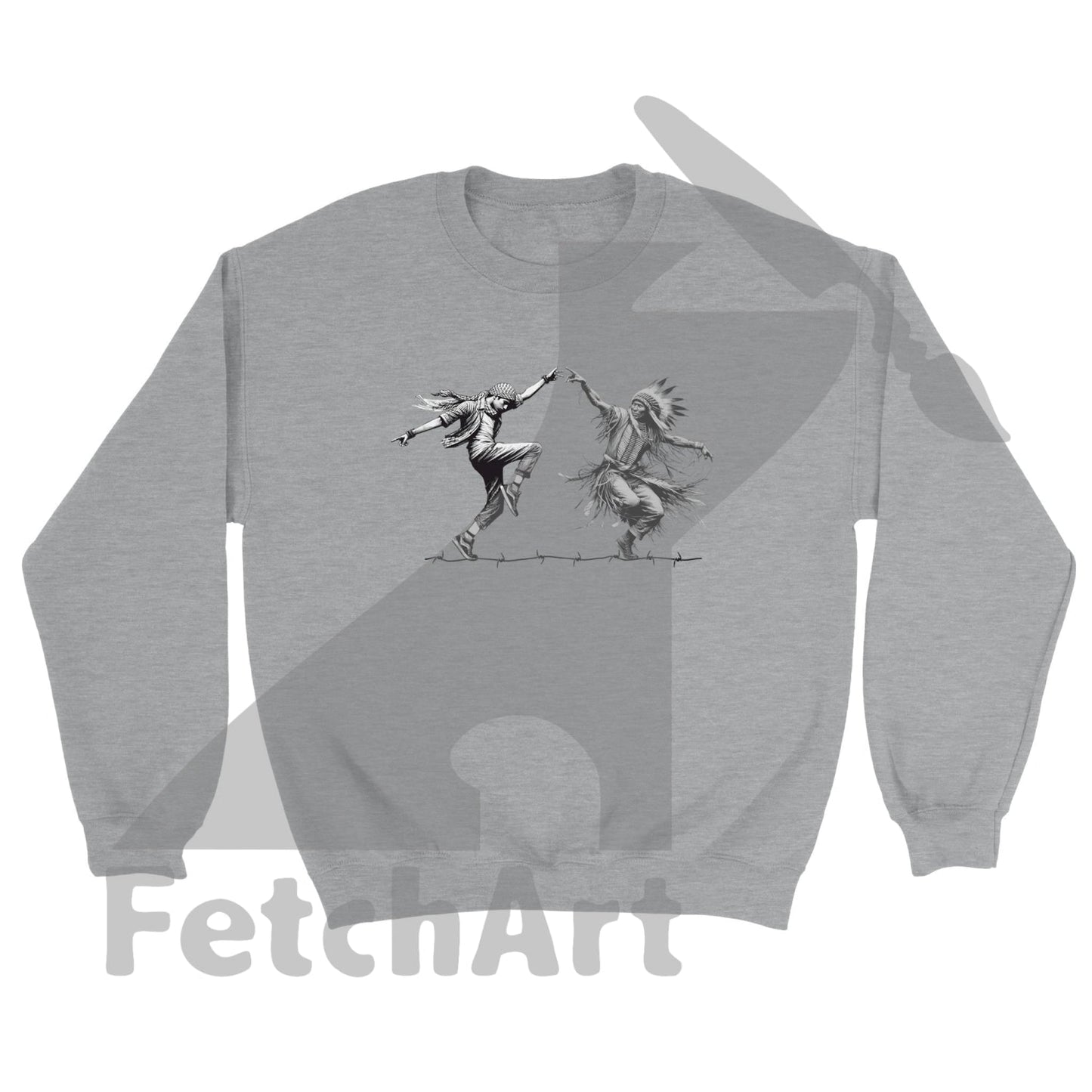 Classic Unisex Crewneck Sweatshirt-Dancing Sports Grey / S Print Material