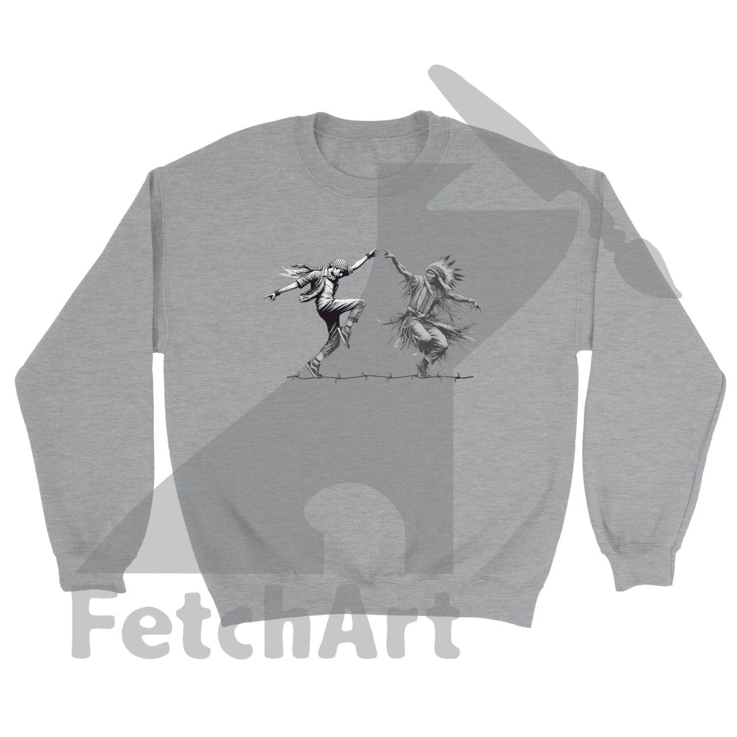 Classic Unisex Crewneck Sweatshirt-Dancing Sports Grey / S Print Material